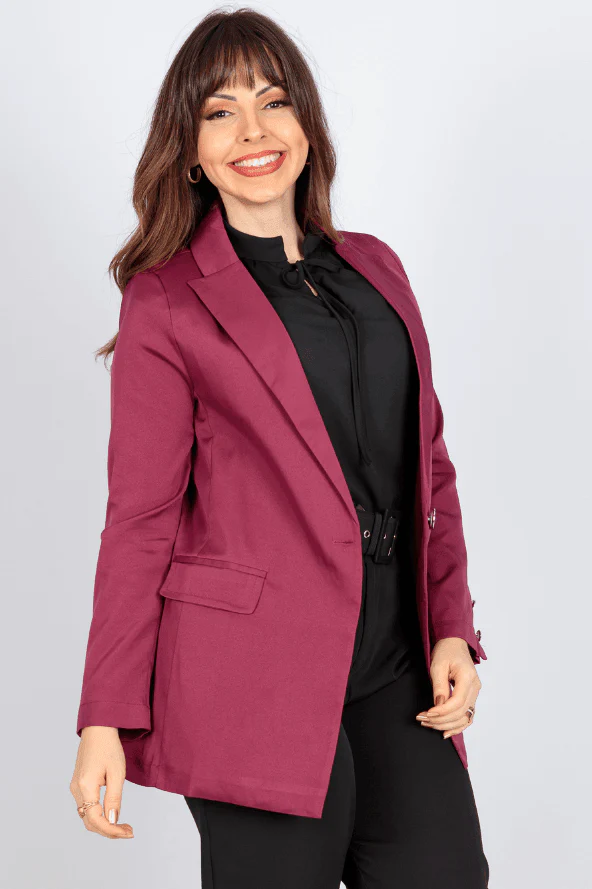 Blazer Alongado Detalhe Botões Fabiola Bordô - Image 7