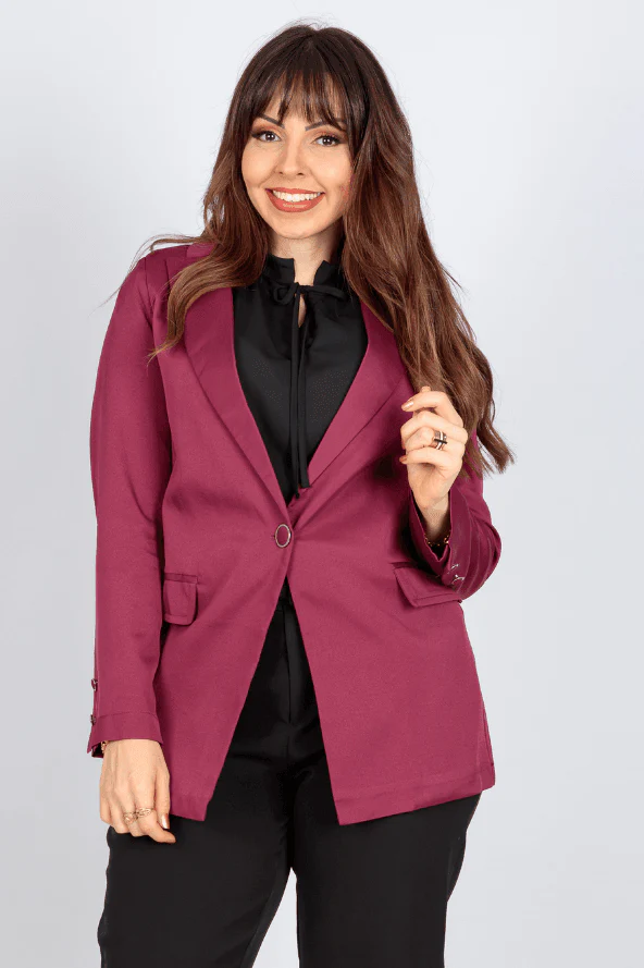 Blazer Alongado Detalhe Botões Fabiola Bordô - Image 8
