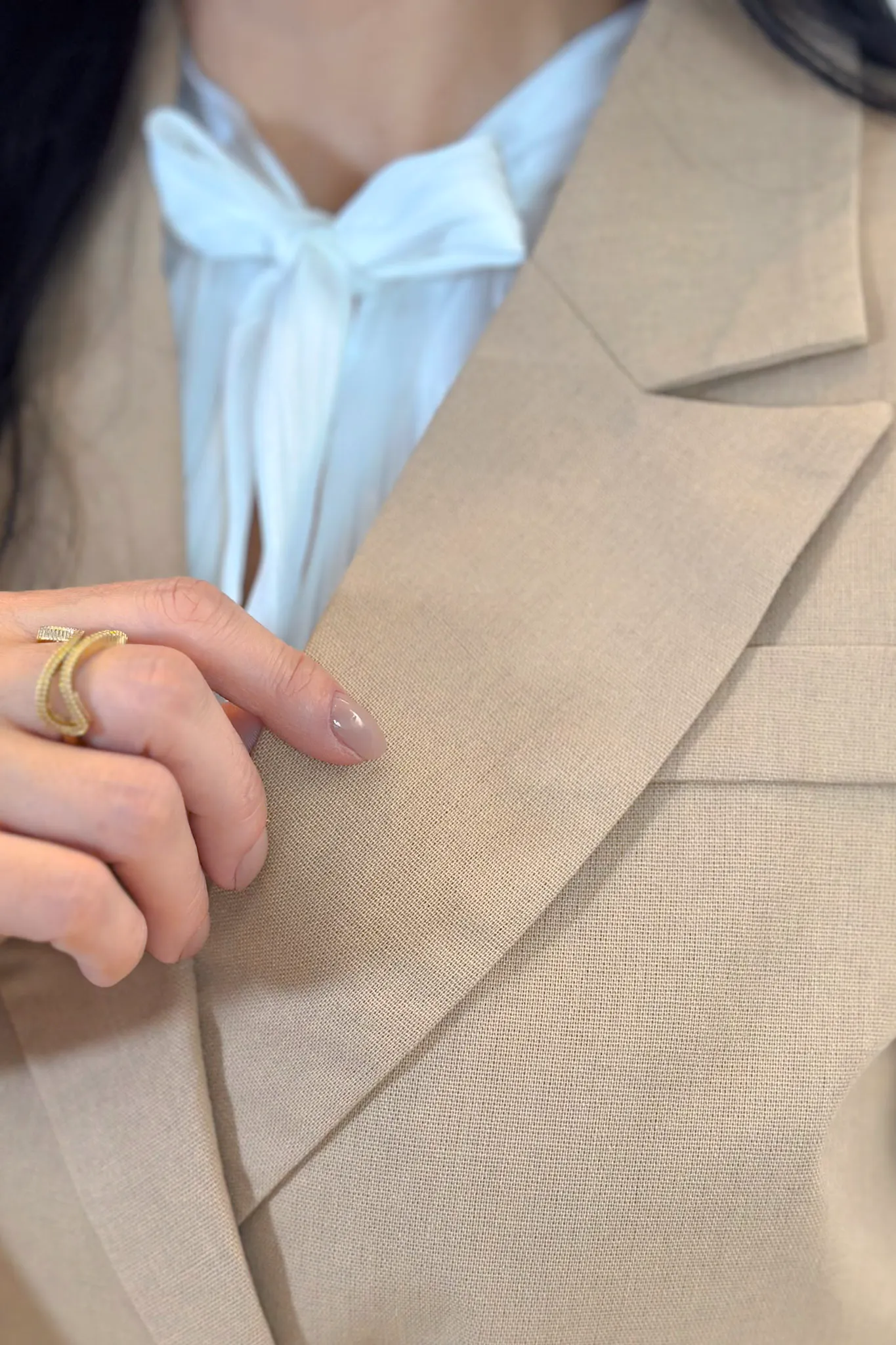 Blazer Em Poli-linho Detalhe Botões Bolso Fake Jasmim Bege - Image 14