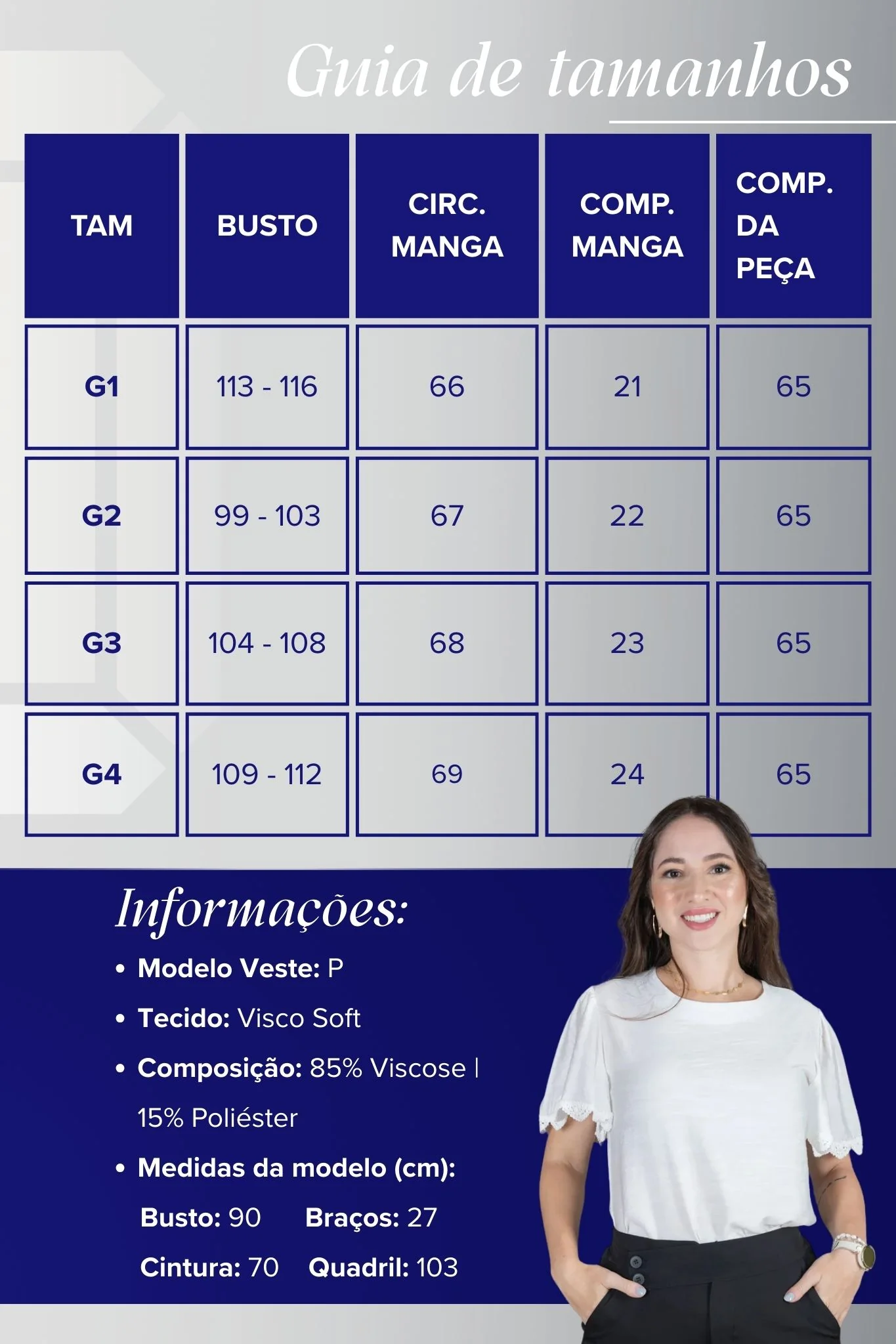 Blusa Manga Curta com Detalhes Bordados em Visco Soft Wanda Branca - Image 4