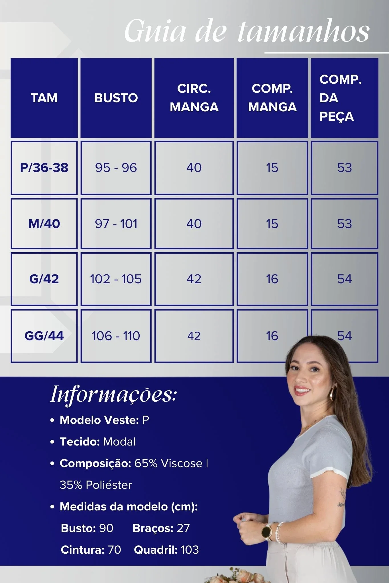 Blusa Manga Curta em Modal com Acabamento Contrastante Madeleine Cinza - Image 3