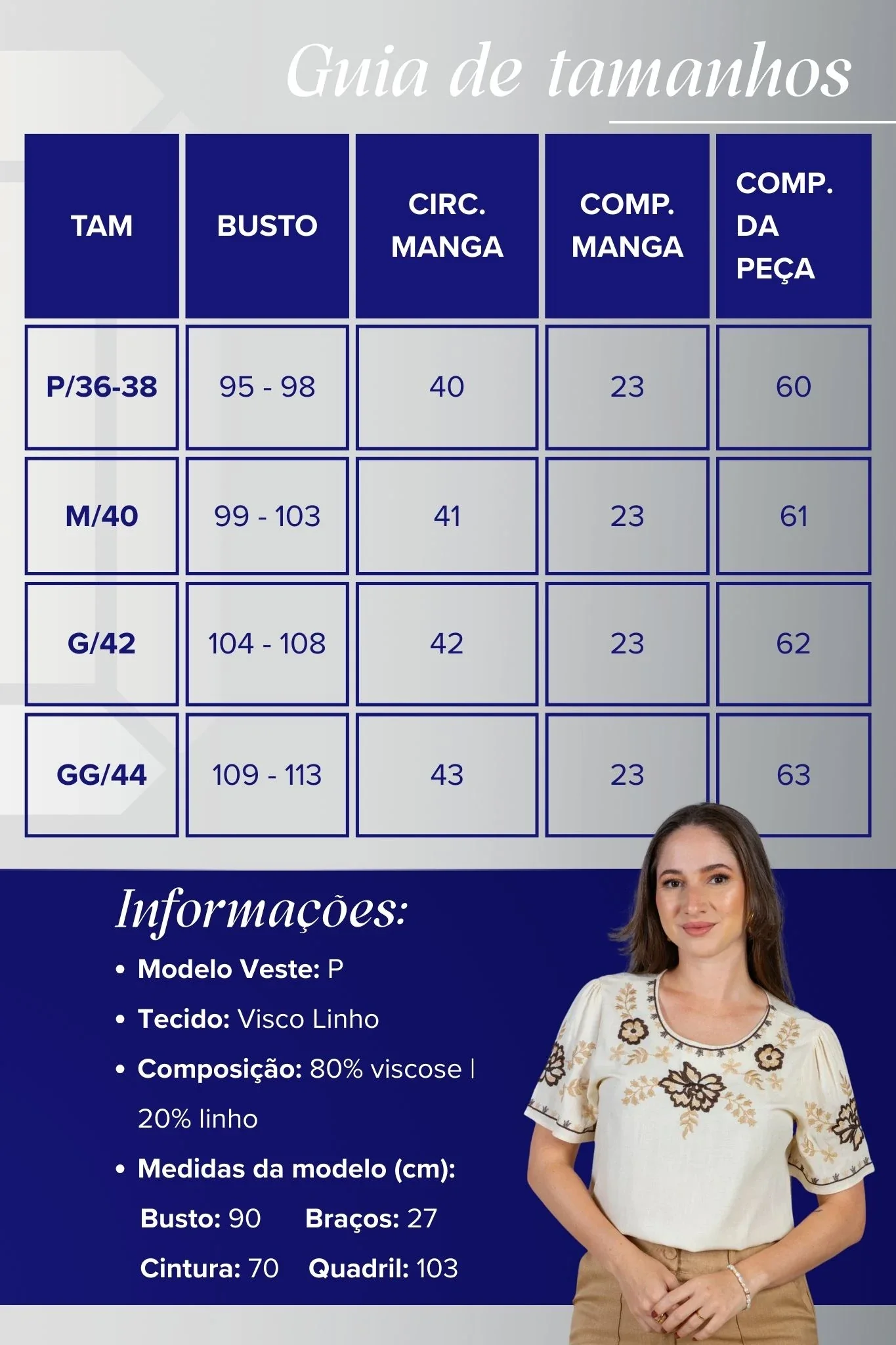 Blusa Manga Curta Visco-Linho Detalhes Bordados em Flores Darcy Creme - Image 3