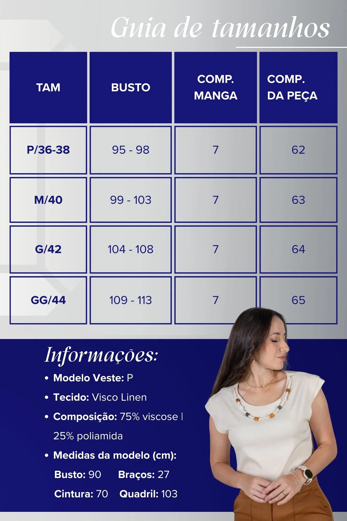 Blusa Manga Curta Visco Linen Detalhe Entrelaçado no Colo com Pedraria Iveth Creme - Image 3