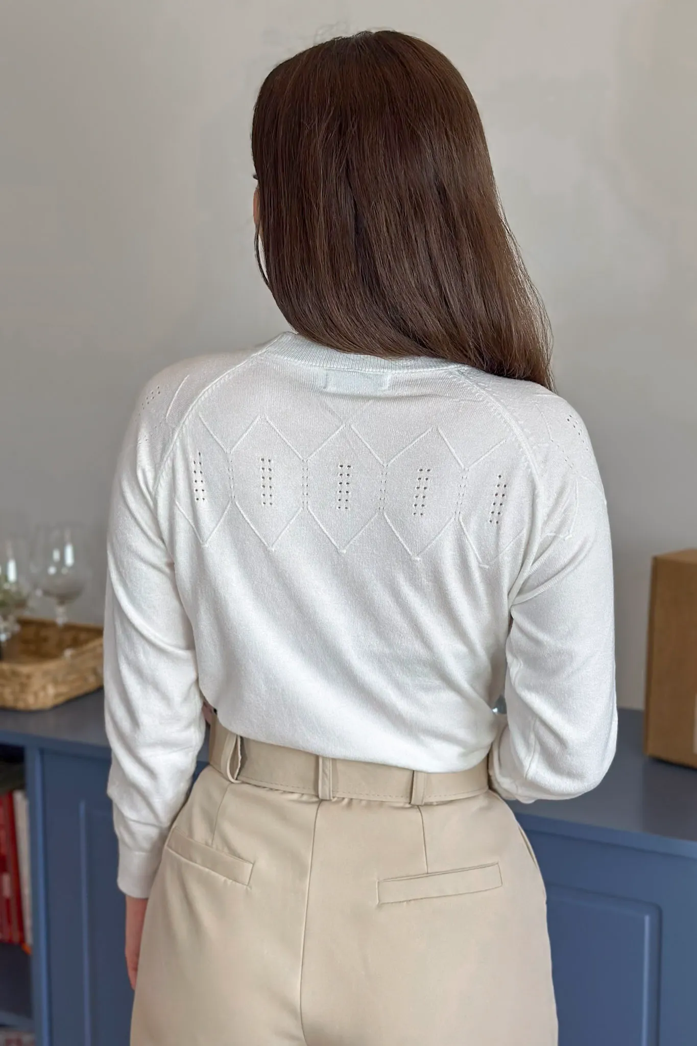 Blusa Manga Longa Em Tricot Cotton Ágata Branco - Image 4