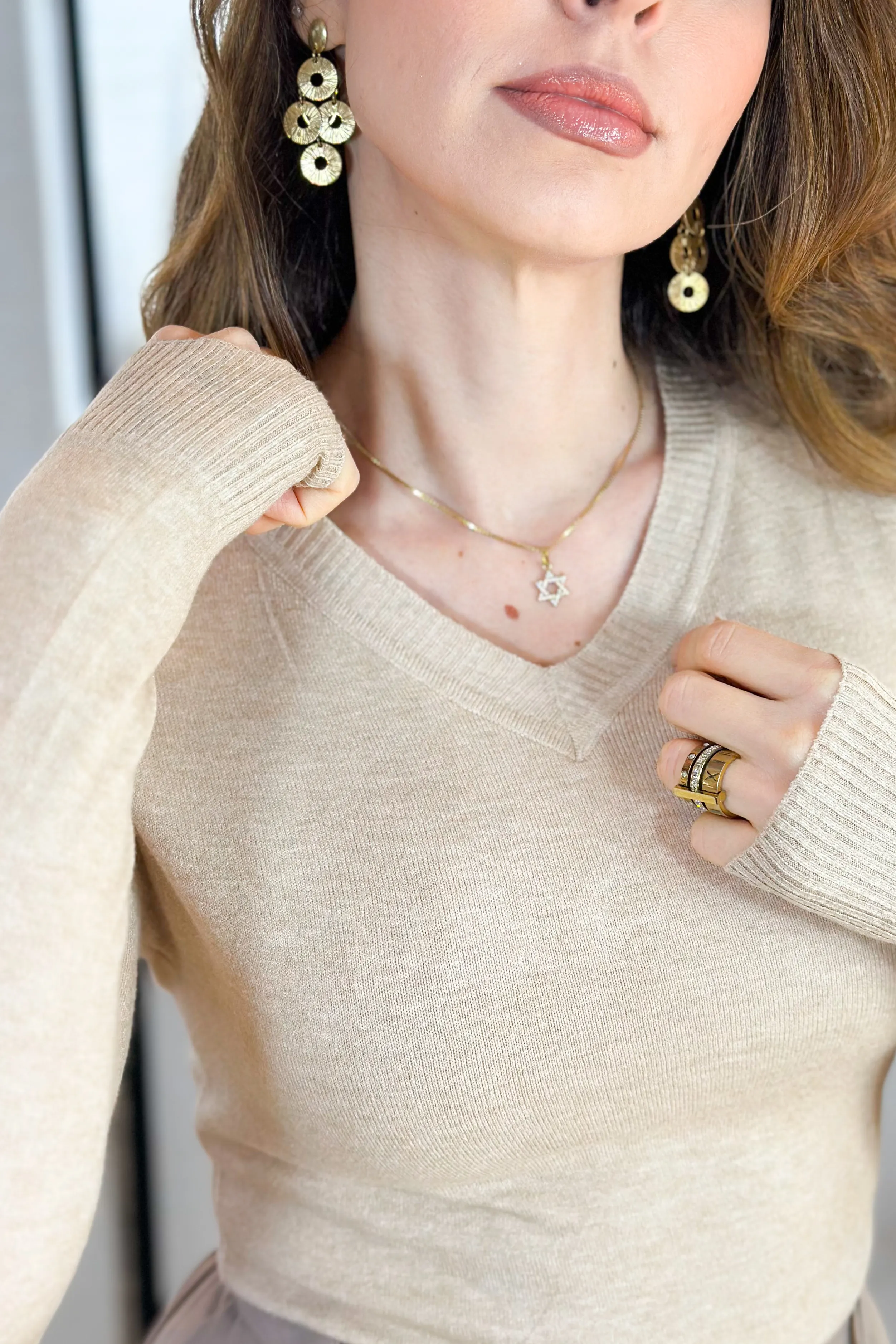 Blusa Manga Longa Em Tricot Luma Bege - Image 11