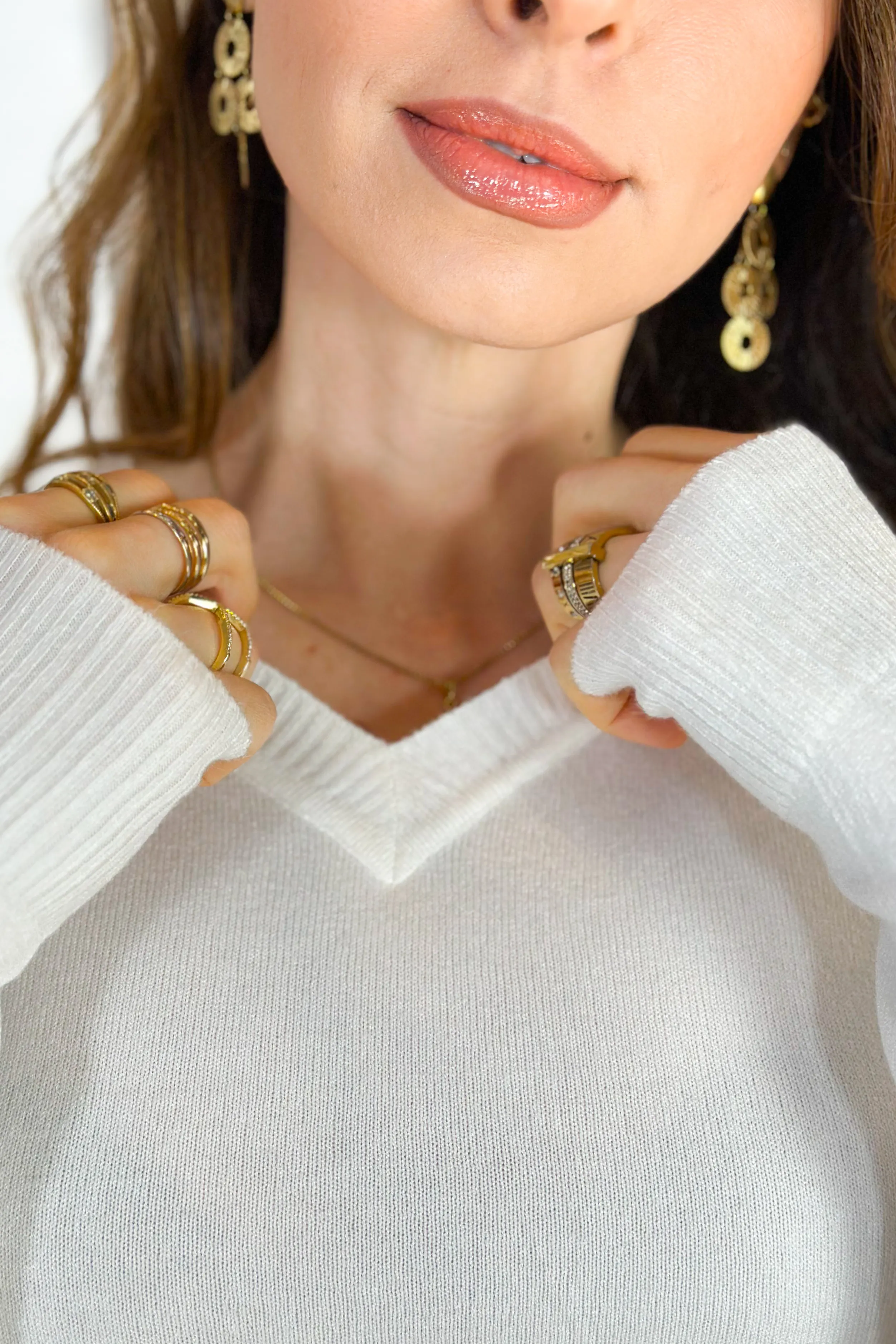 Blusa Manga Longa Em Tricot Luma Branco - Image 10