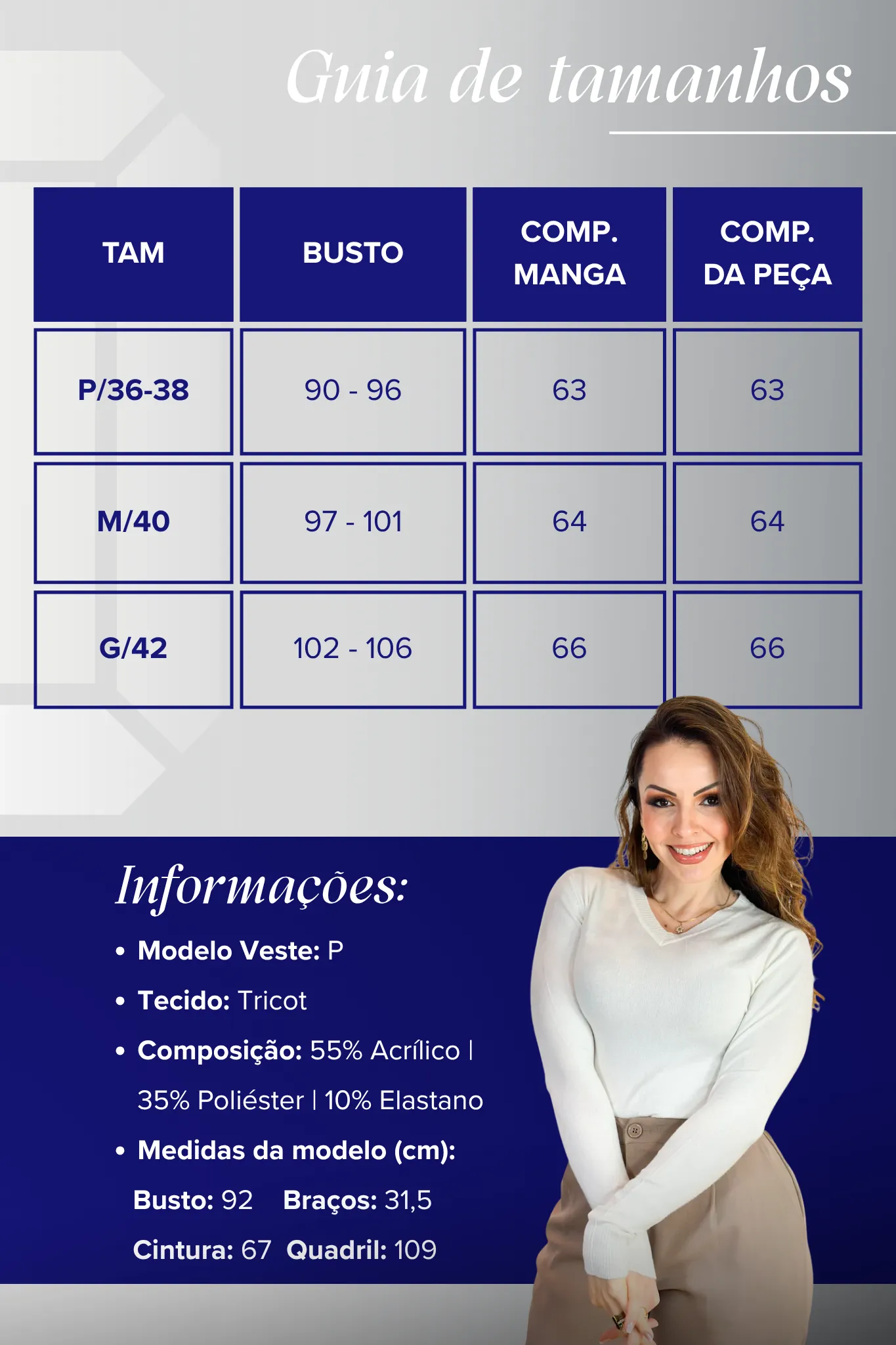 Blusa Manga Longa Em Tricot Luma Branco - Image 5