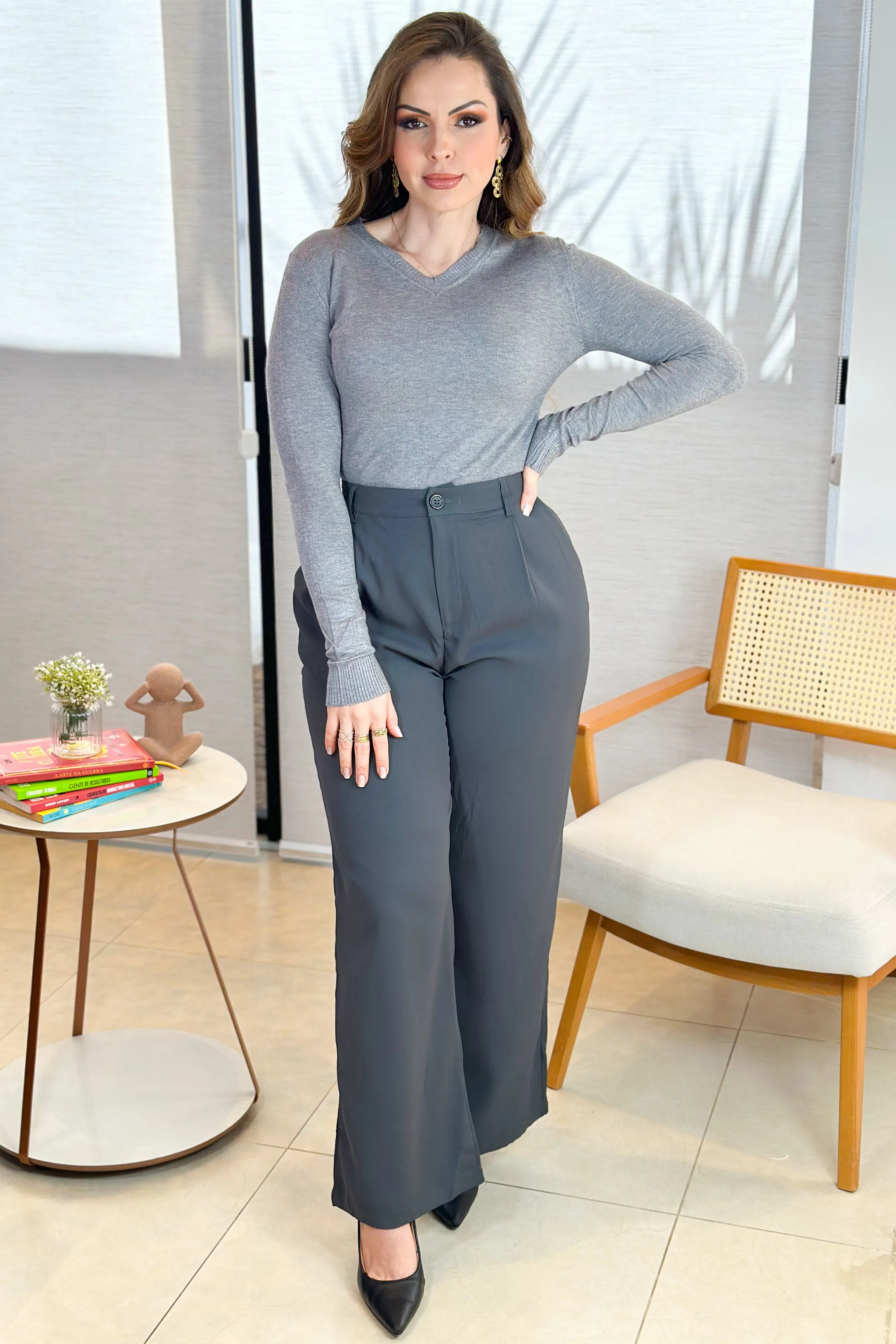 Blusa Manga Longa Em Tricot Luma Cinza - Image 17