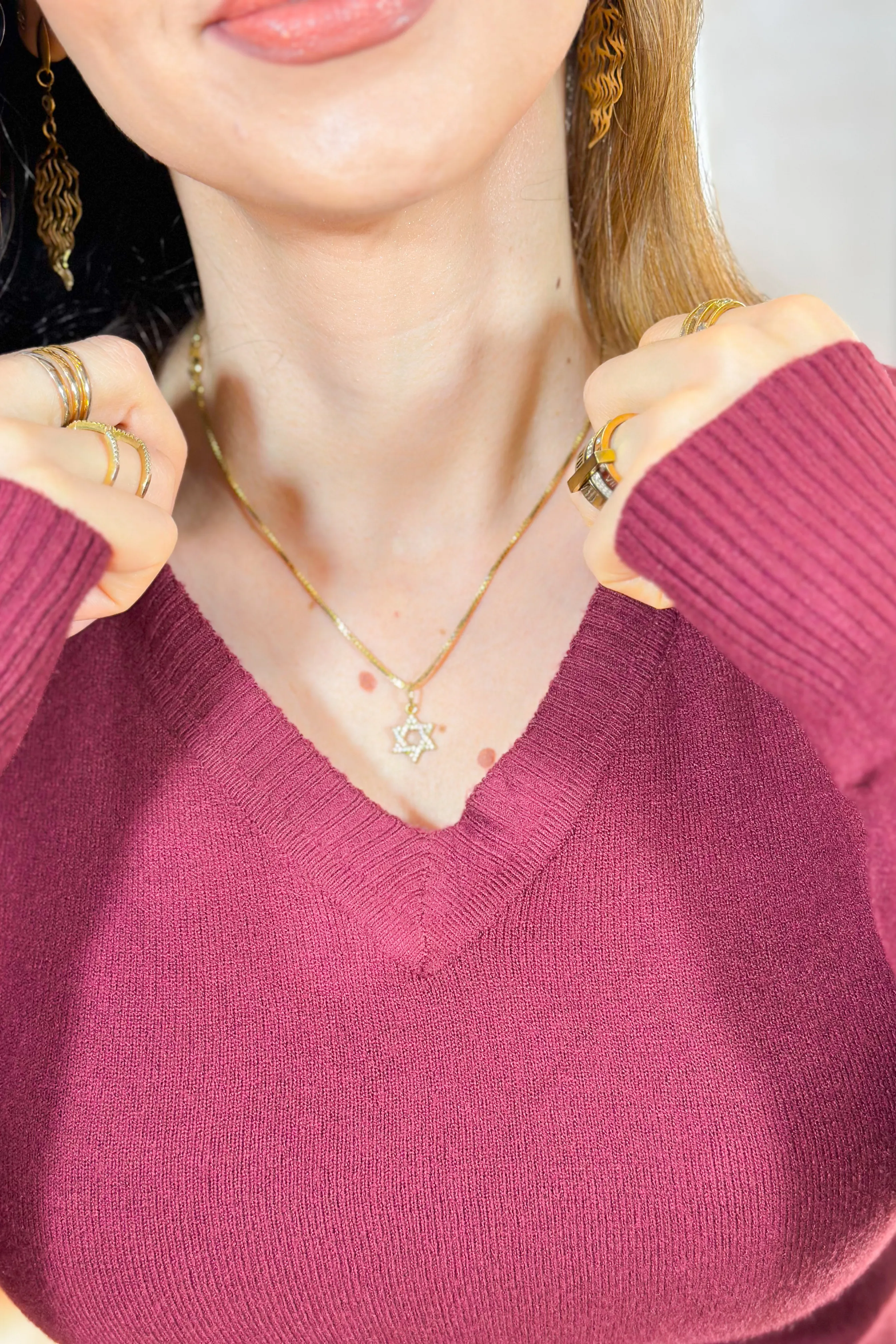 Blusa Manga Longa Em Tricot Luma Marsala - Image 11