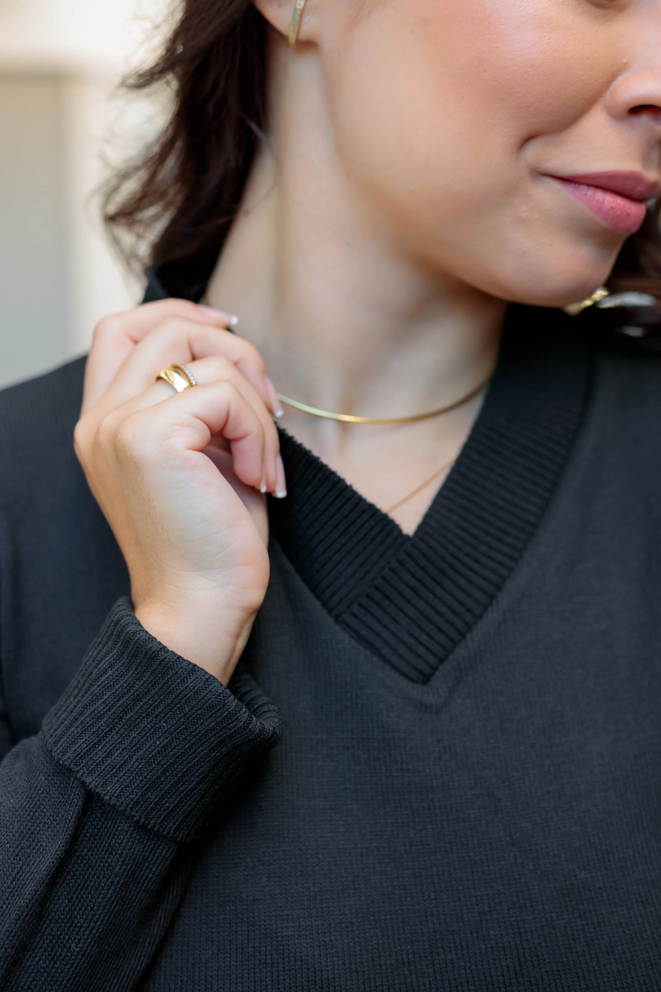 Blusa Manga Longa Tricot Decote Transpassado Noemi Preto - Image 6