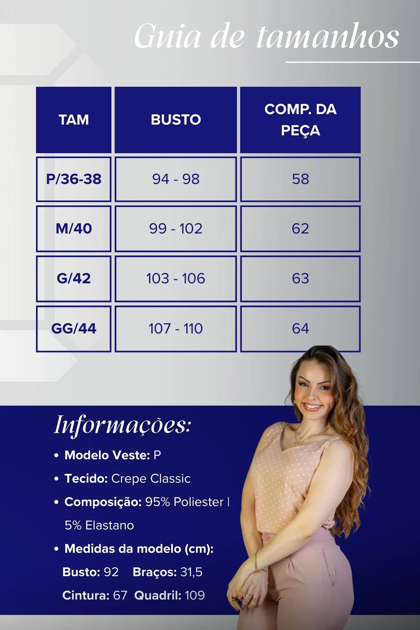 Blusa Regata Detalhe Alça Estampada Poá Crepe Classic Isabel Rose - Image 3