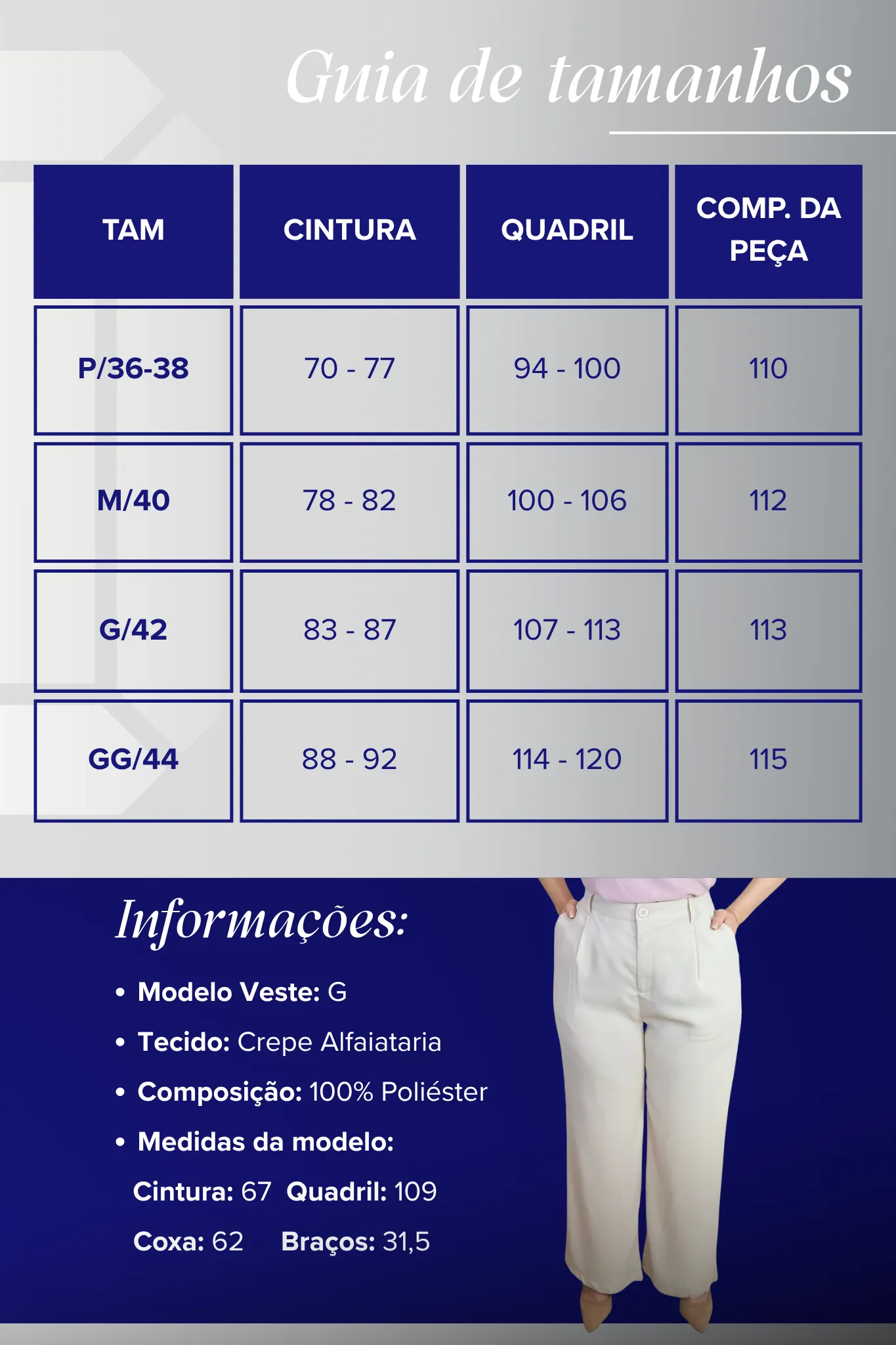 Calça Pantalona Alfaiataria Lavínia Bege - Image 5