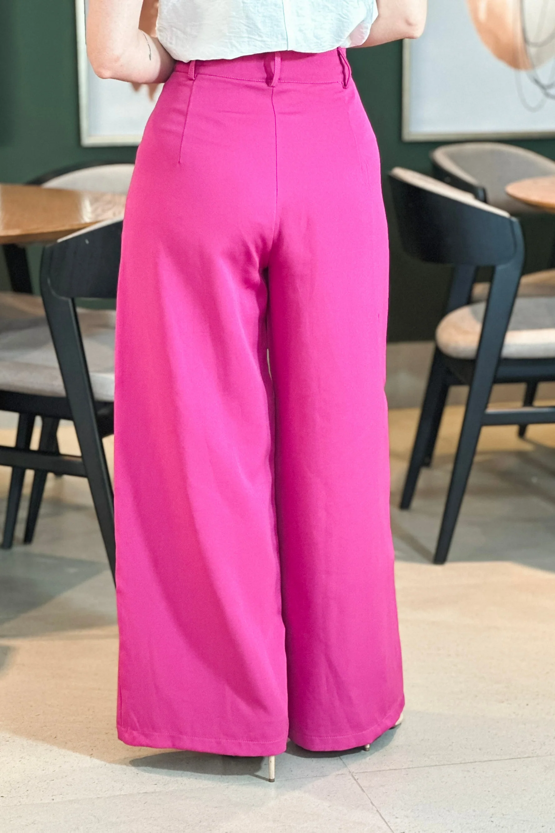 Calça Pantalona Alfaiataria Marina Fúcsia - Image 3