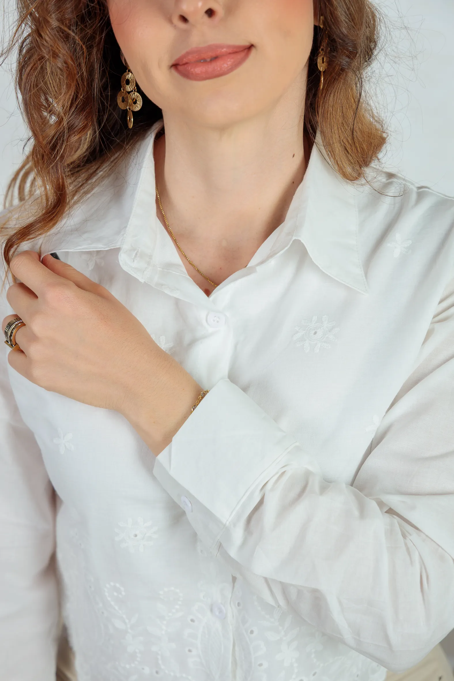 Camisa Em Laise Roseli Branca - Image 10