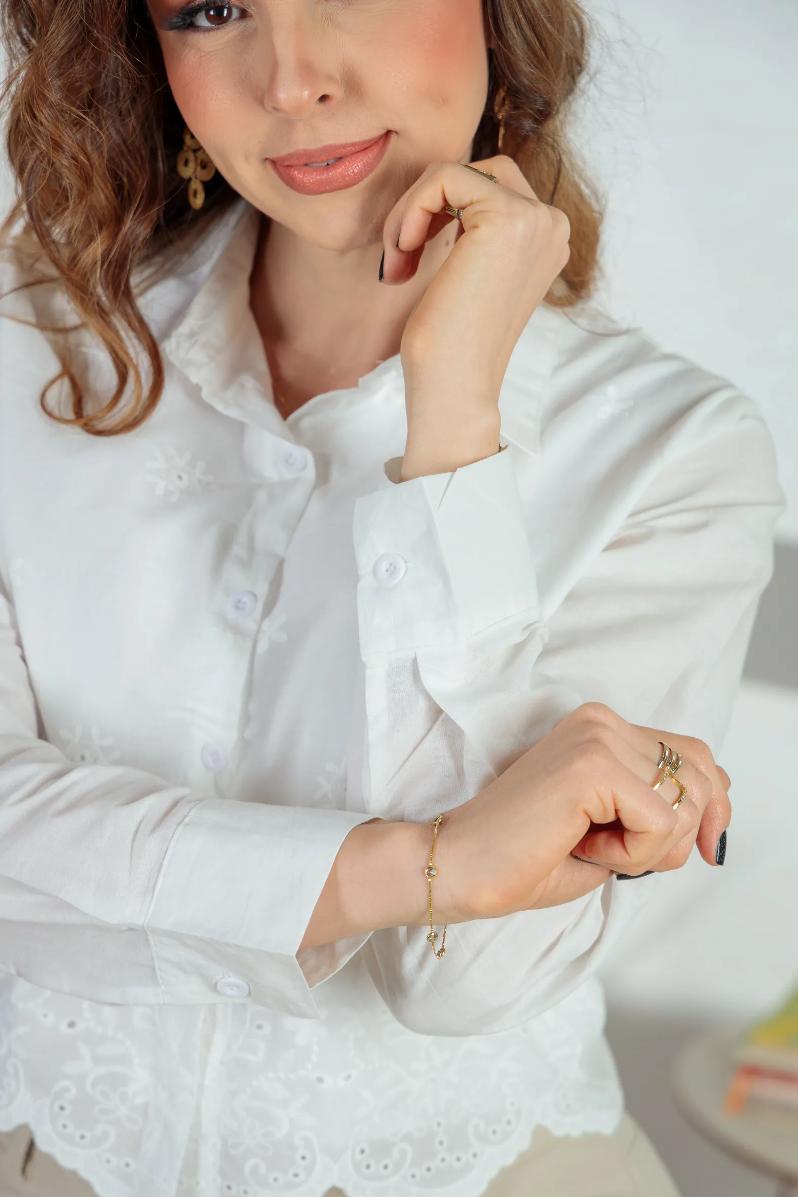 Camisa Em Laise Roseli Branca - Image 11