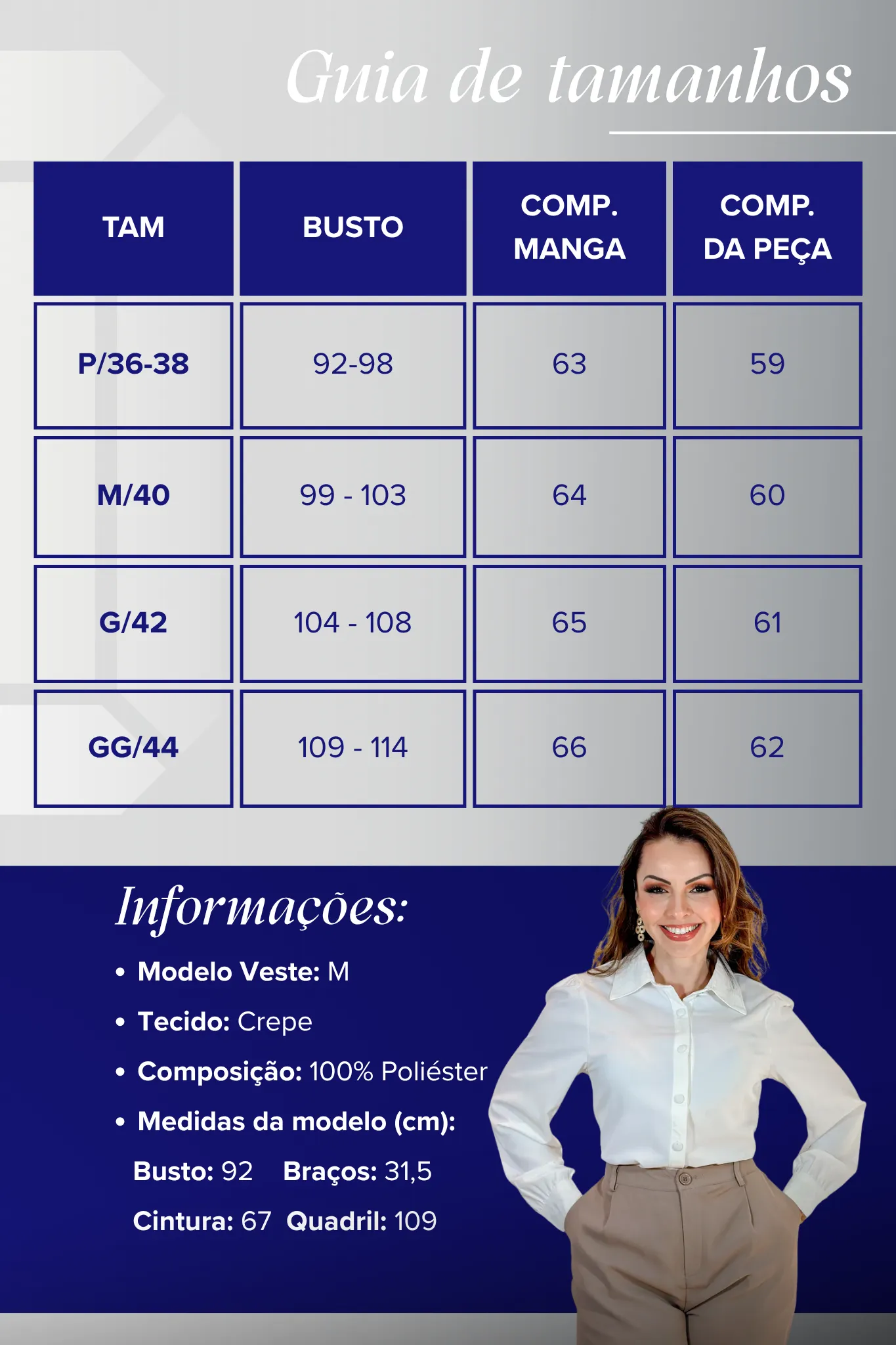 Camisa Manga Longa Lisa Gabriela Branca - Image 5