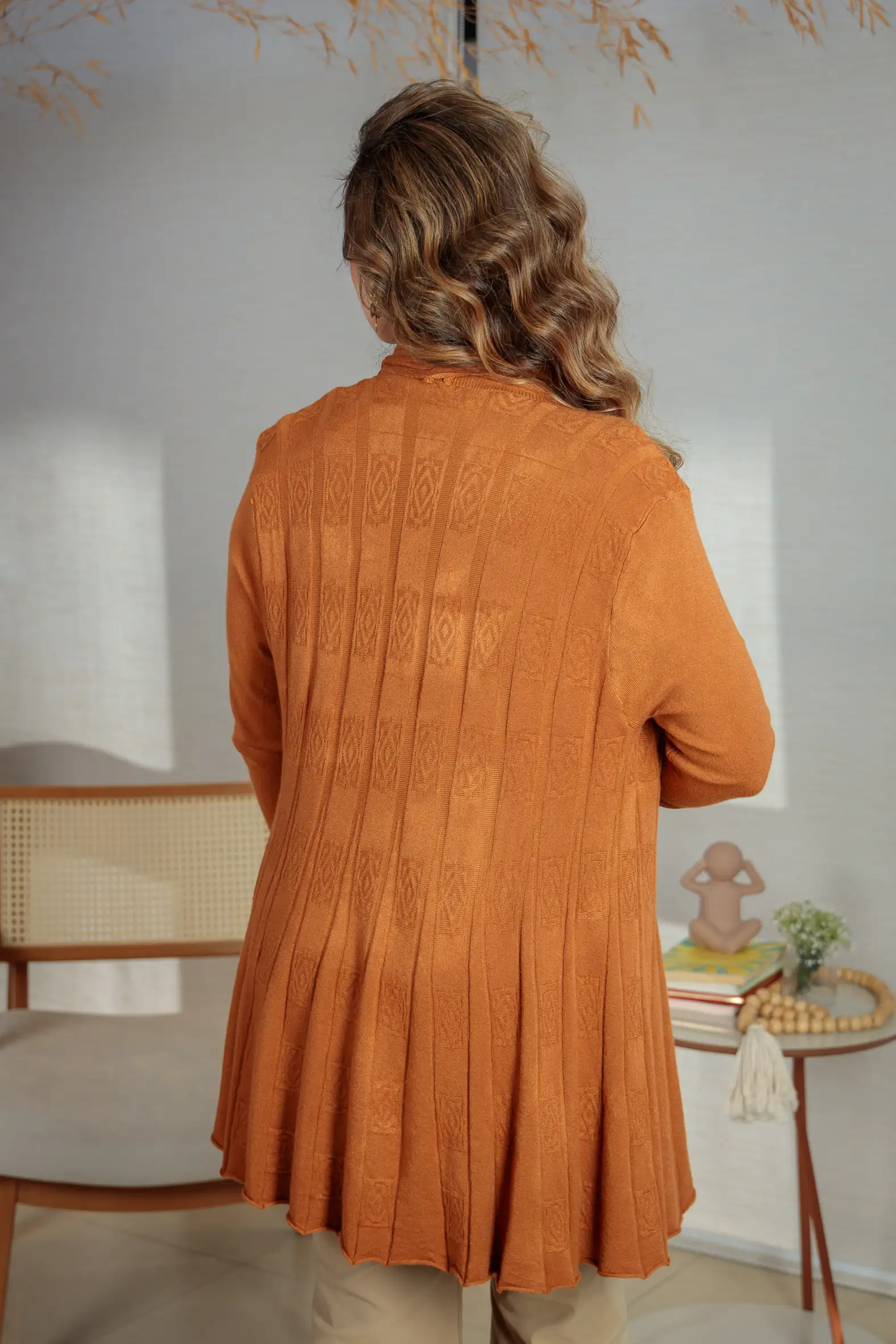 Cardigan Em Tricot Sublime Ana Clara Terracota - Image 4
