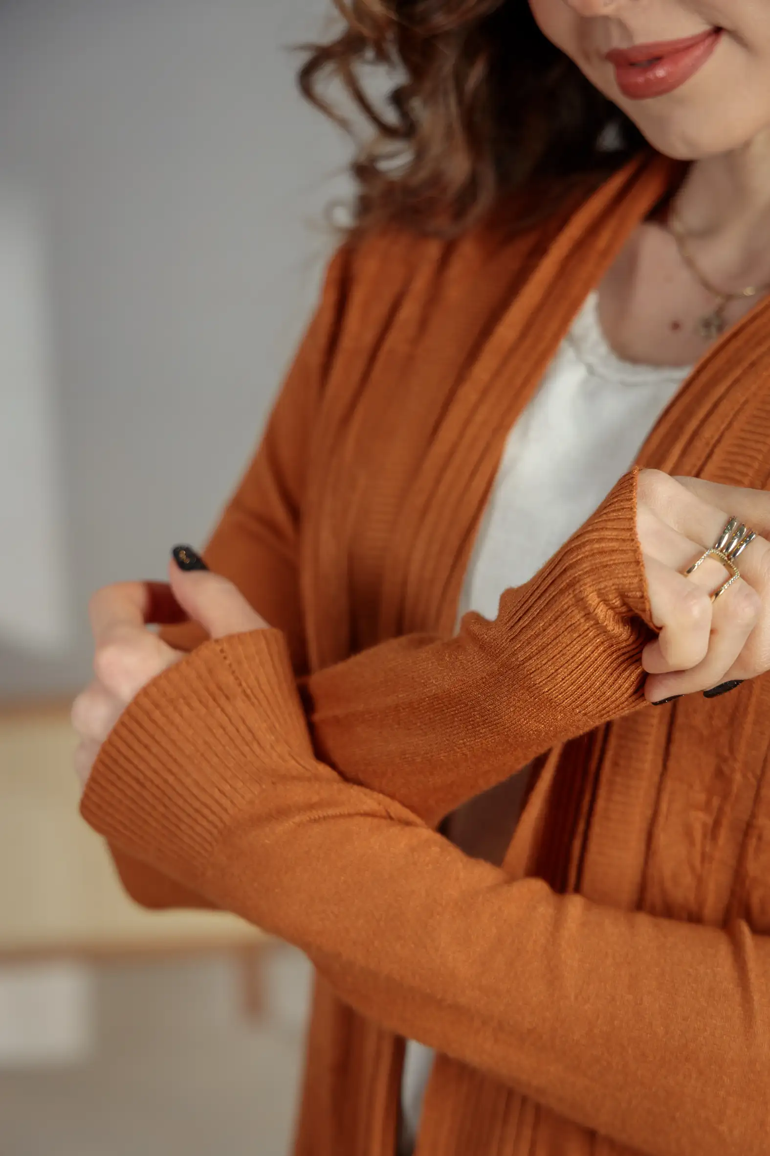 Cardigan Em Tricot Sublime Ana Clara Terracota - Image 8