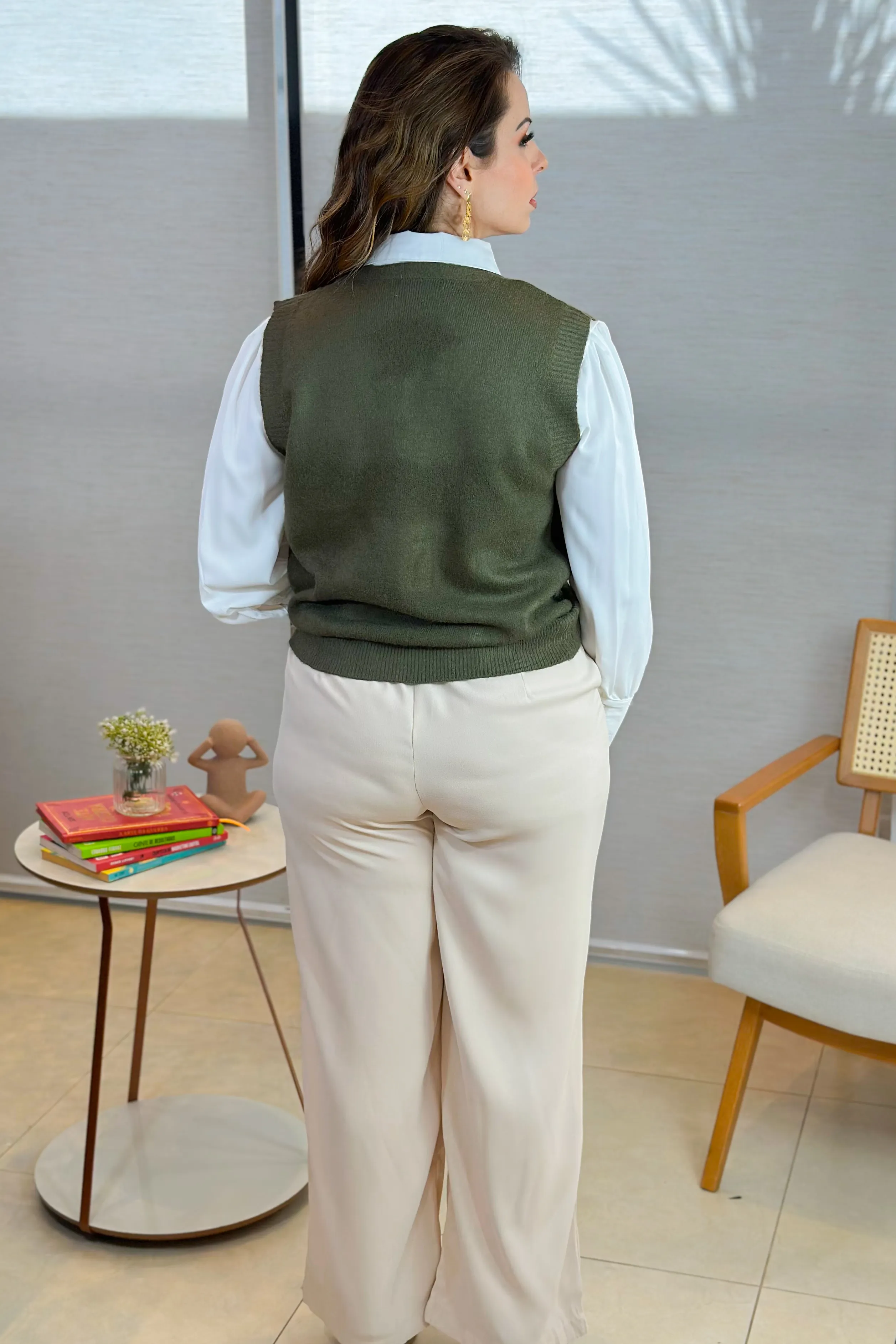 Colete Em Tricot Mousse Amelie Verde Musgo - Image 27