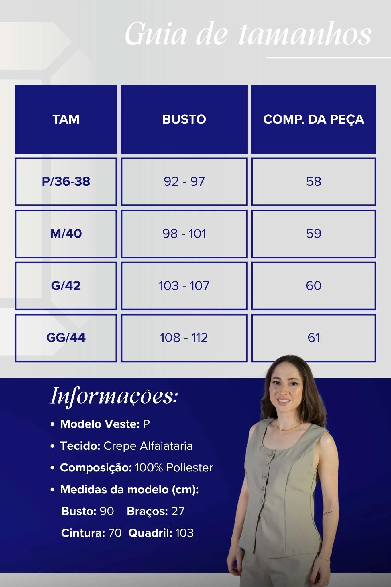 Colete Regata Alfaiataria Detalhe Botão Livia Verde - Image 3
