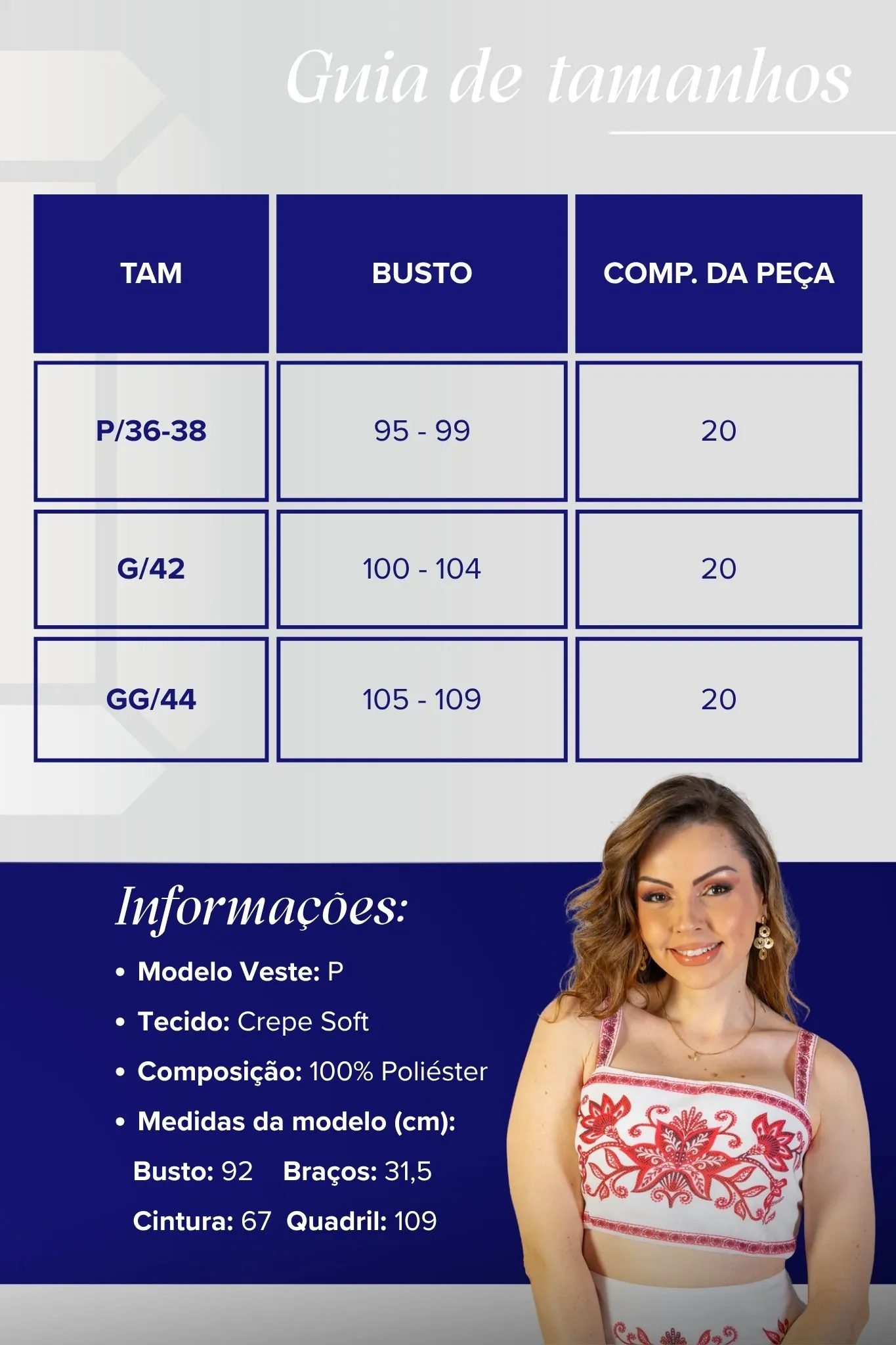 Cropped Marina Ruy Crepe Soft Estampado Vermelho - Image 3