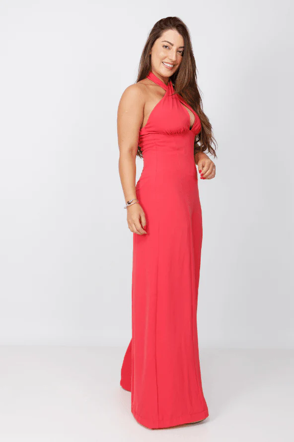 Macacão Liso Pantalona Lavínia Rosa - Image 3