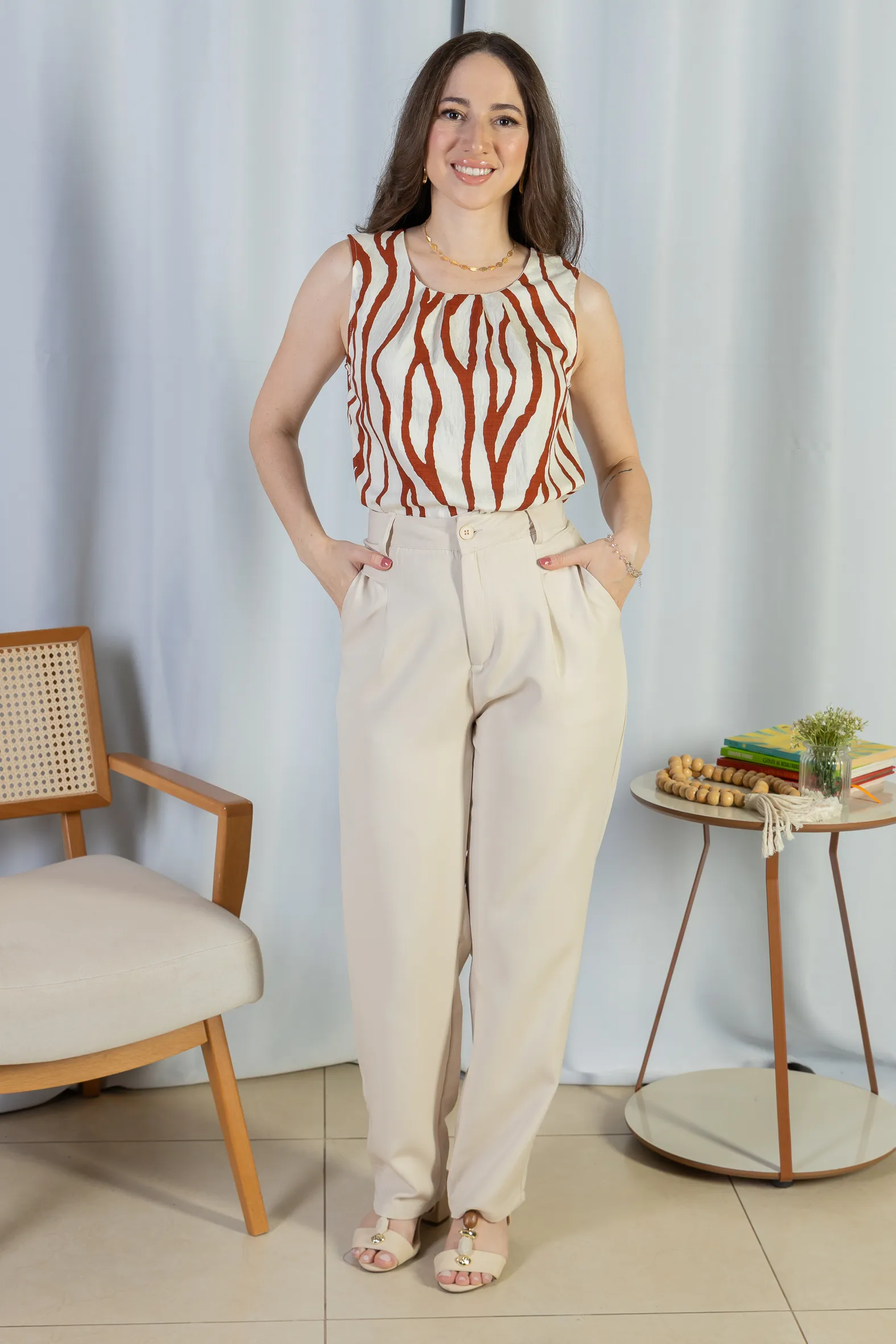 Regata Pregas Colo Visco Brise Valquíria Estampada Vermelha - Image 11