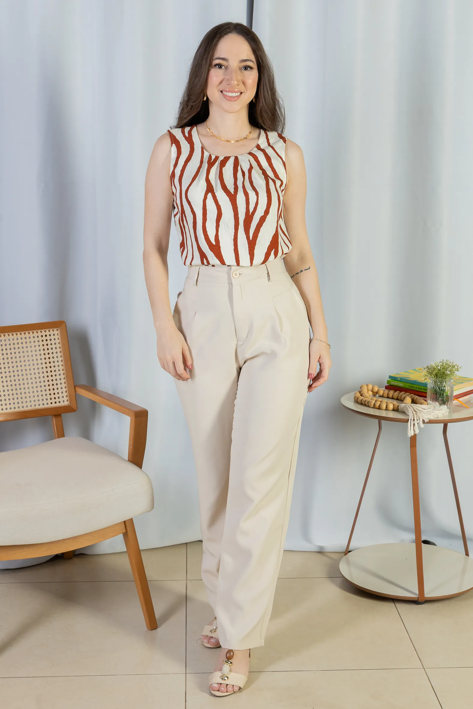 Regata Pregas Colo Visco Brise Valquíria Estampada Vermelha - Image 12