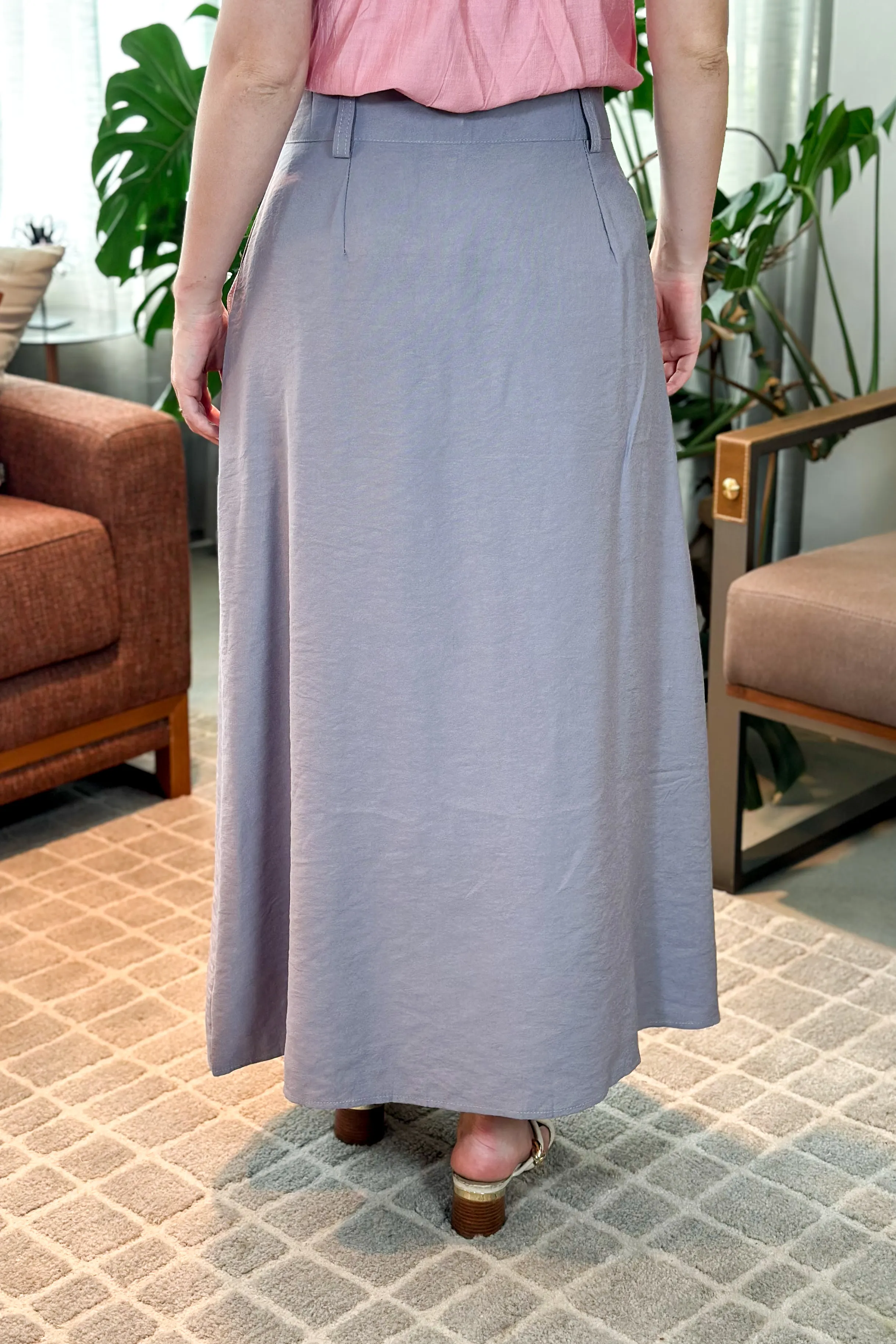 Saia Midi Visco Premium Carol Cinza - Image 4