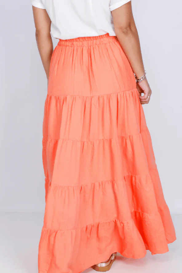 Saia Midi Forrada Viscose Aurora Laranja - Image 3