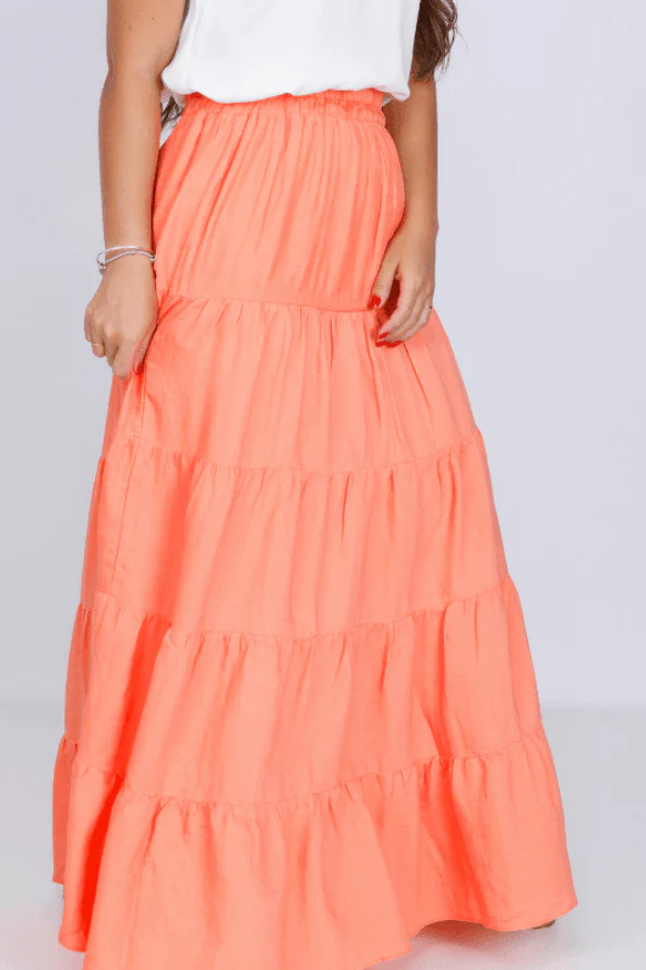 Saia Midi Forrada Viscose Aurora Laranja - Image 5