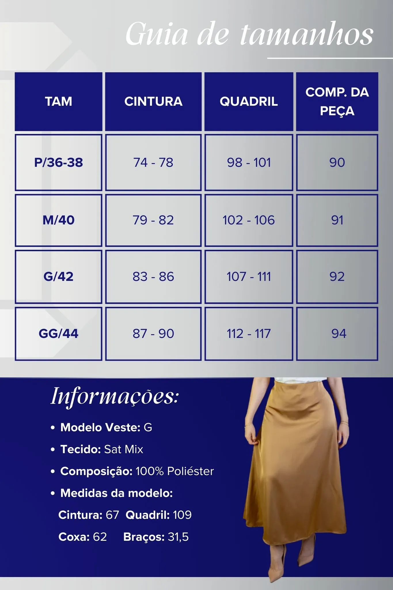 Saia Midi Lisa Sat Mix Magda Marrom - Image 3