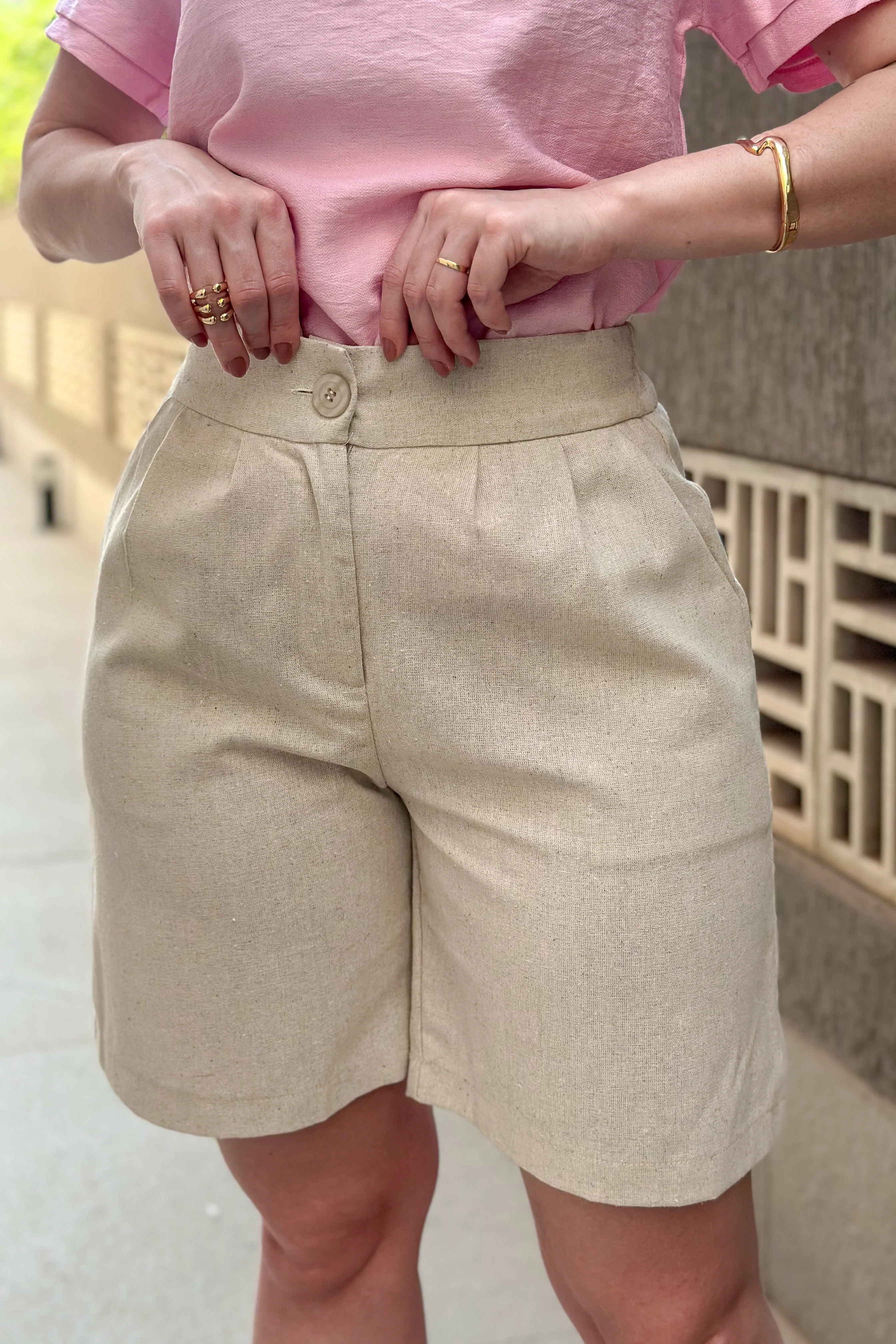 Short Em Linho Abigail Bege - Image 8