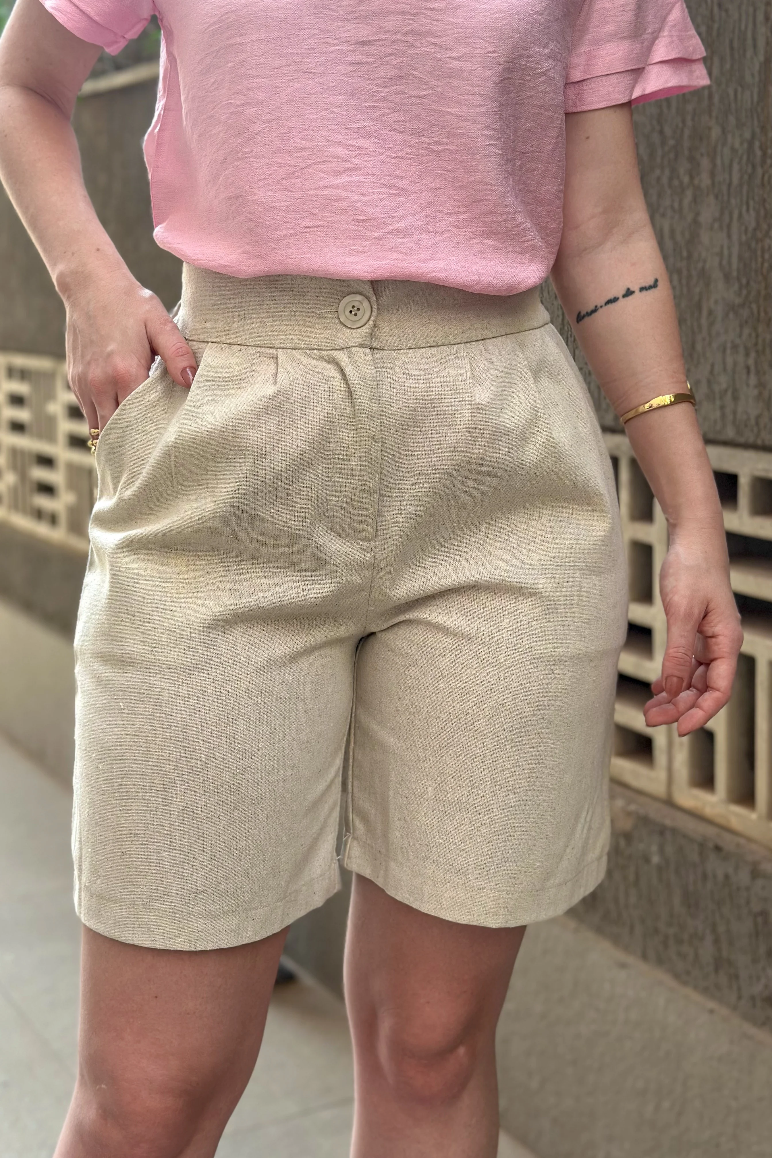 Short Em Linho Abigail Bege - Image 9