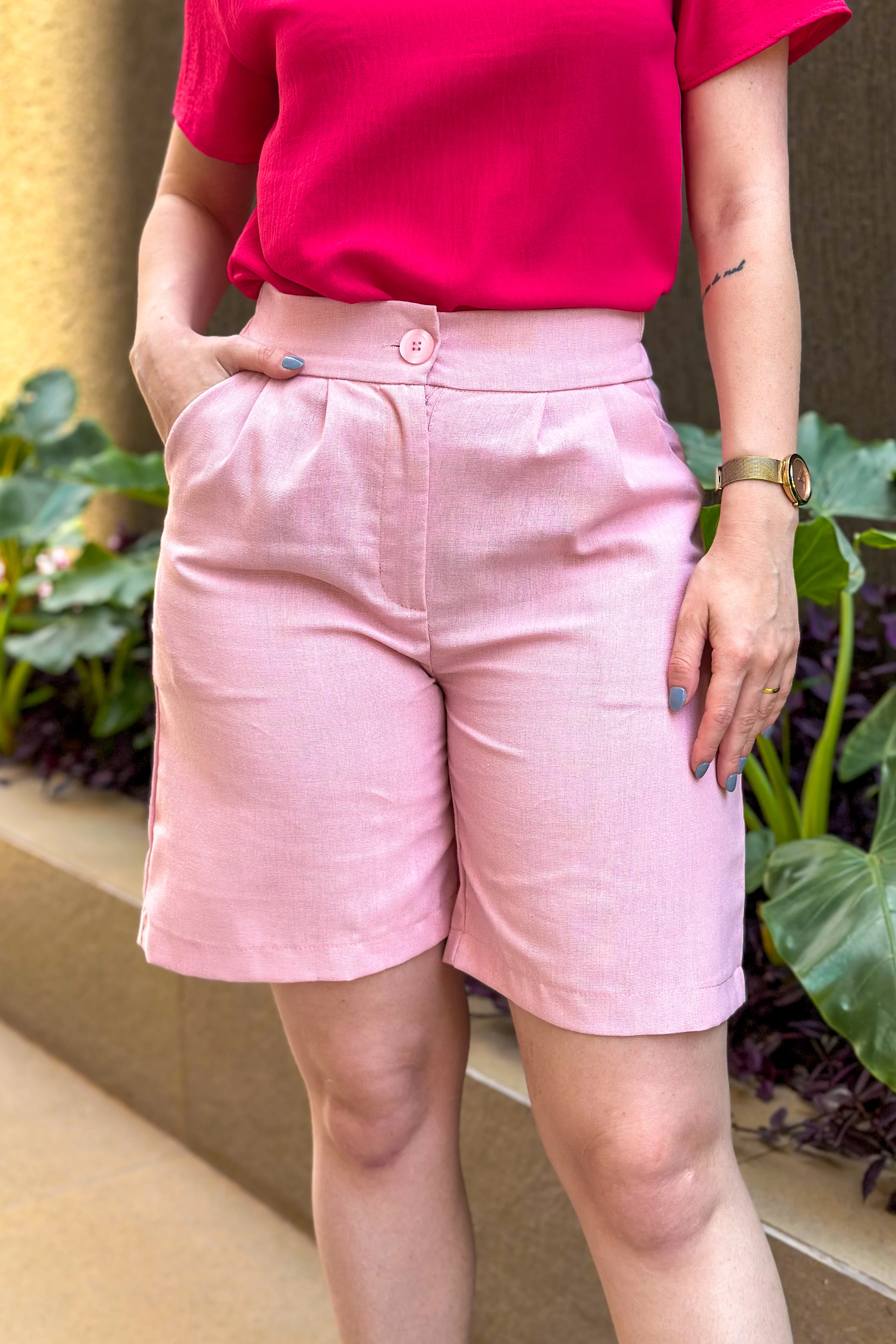 Short Em Linho Abigail Rosa - Image 6
