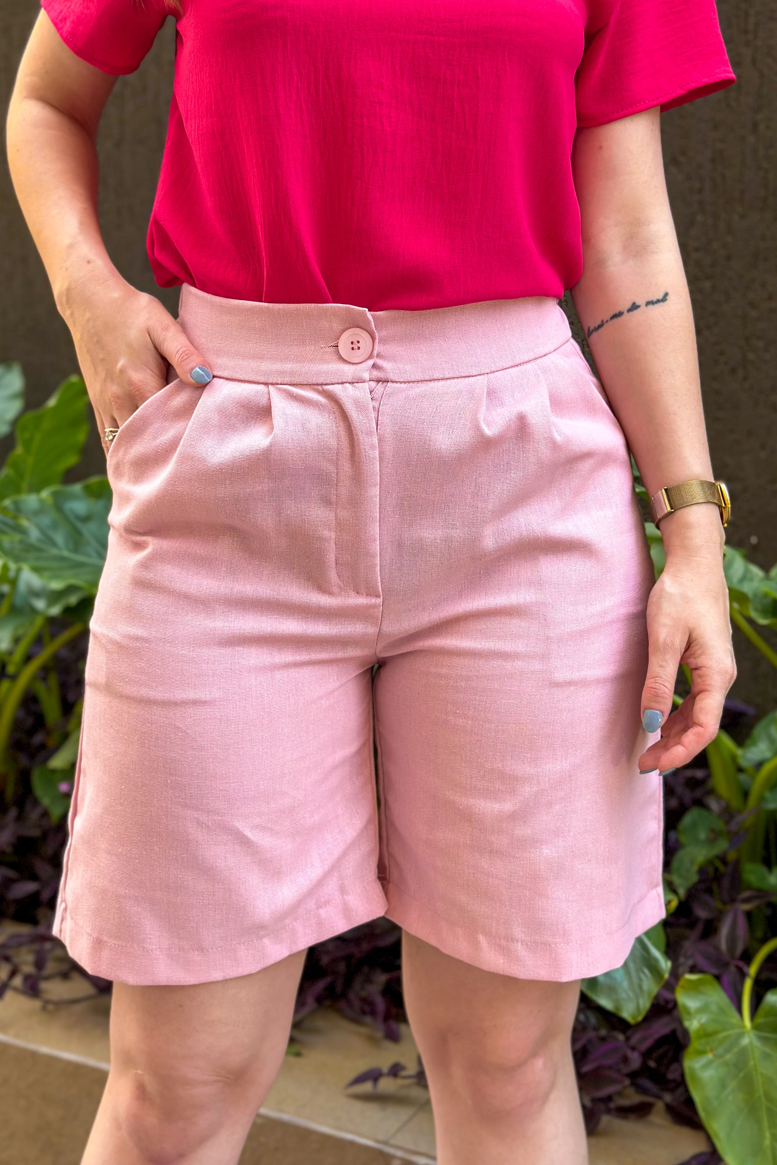 Short Em Linho Abigail Rosa - Image 7