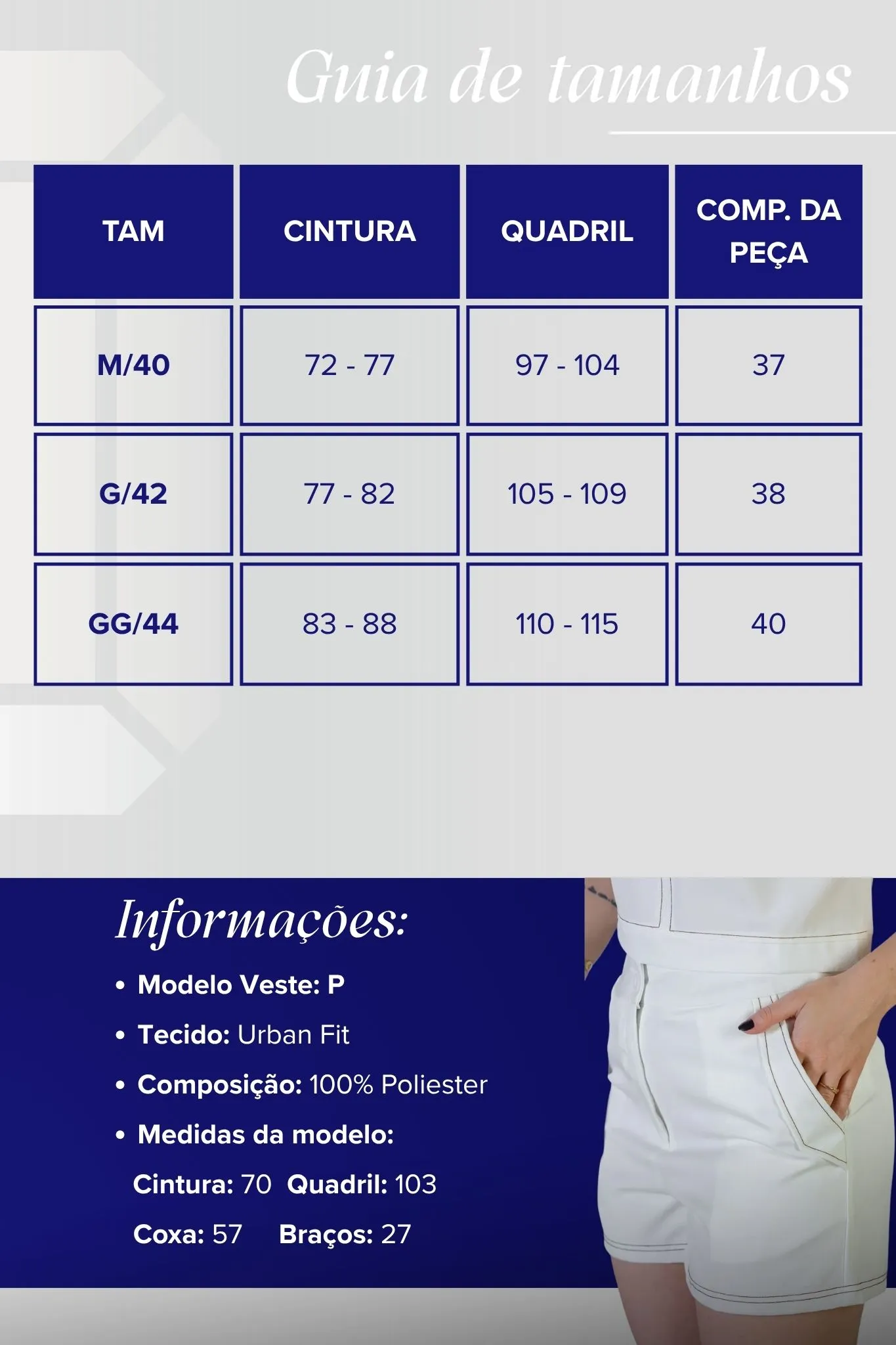 Shorts Detalhe Pesponto Bolso Faca Urban Fit Sabrina Sato Branco - Image 3