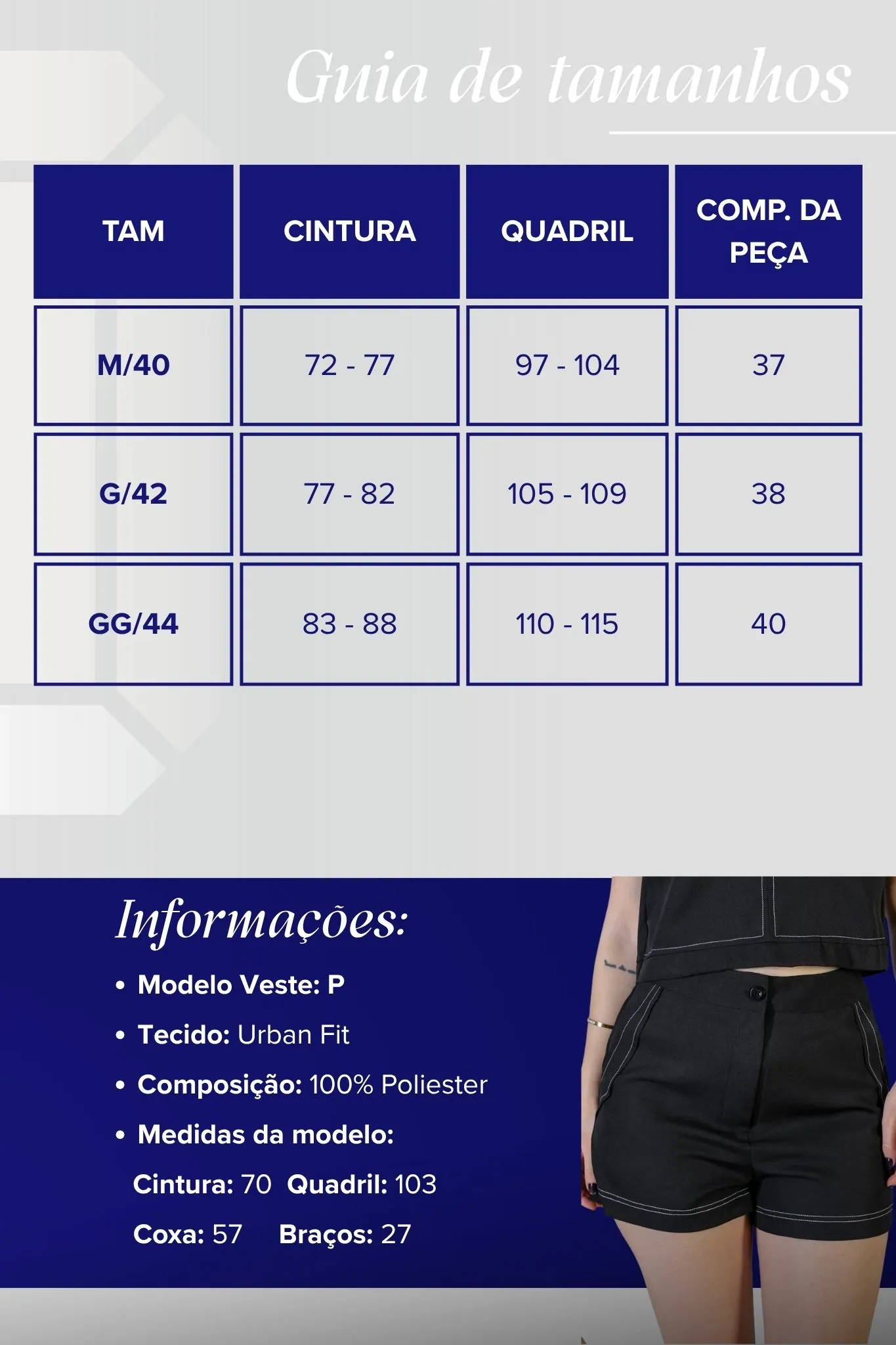 Shorts Detalhe Pesponto Bolso Faca Urban Fit Sabrina Sato Preto - Image 3