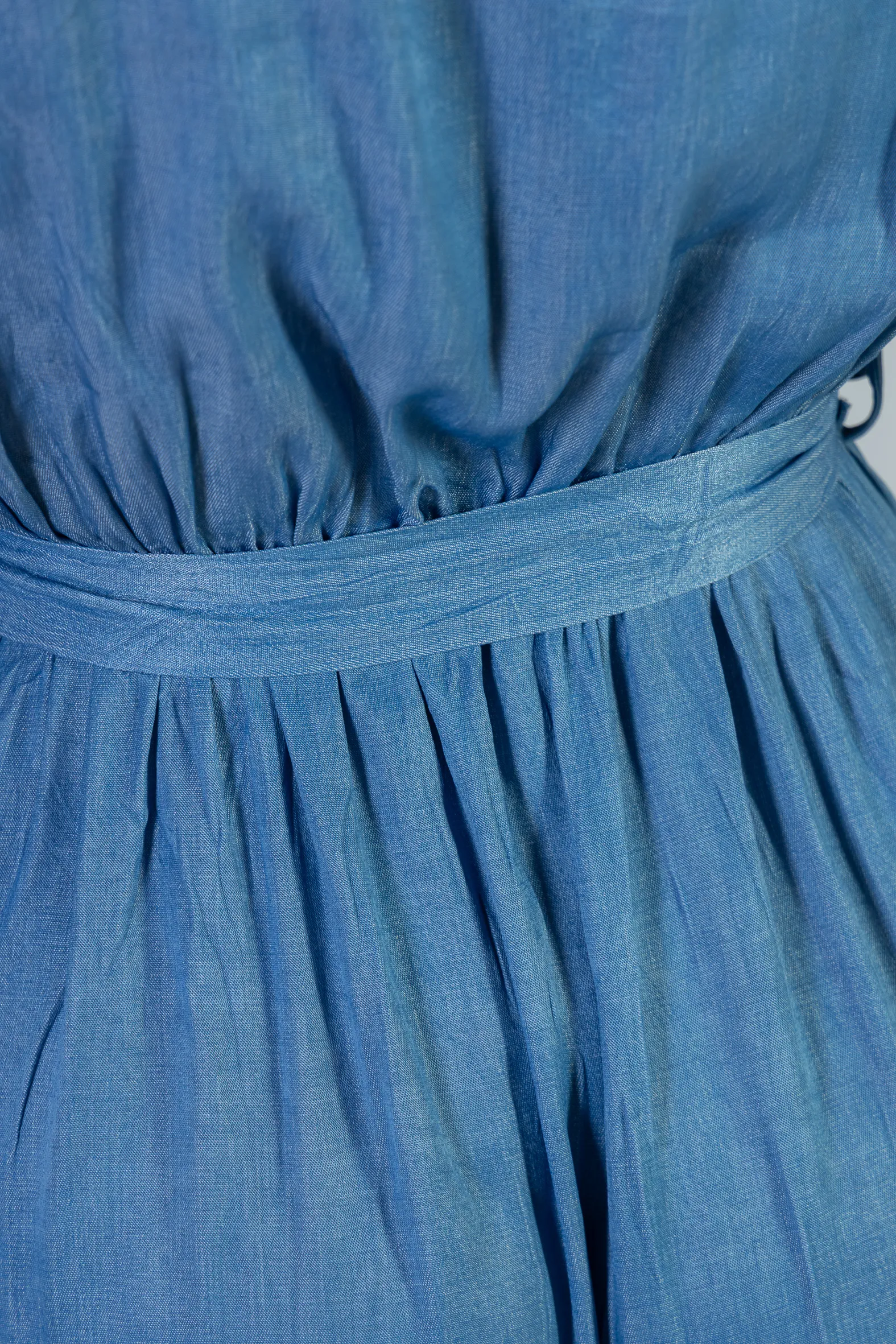 Vestido Logo Detalhe Botão Lyocell Vitória Azul Claro - Image 12