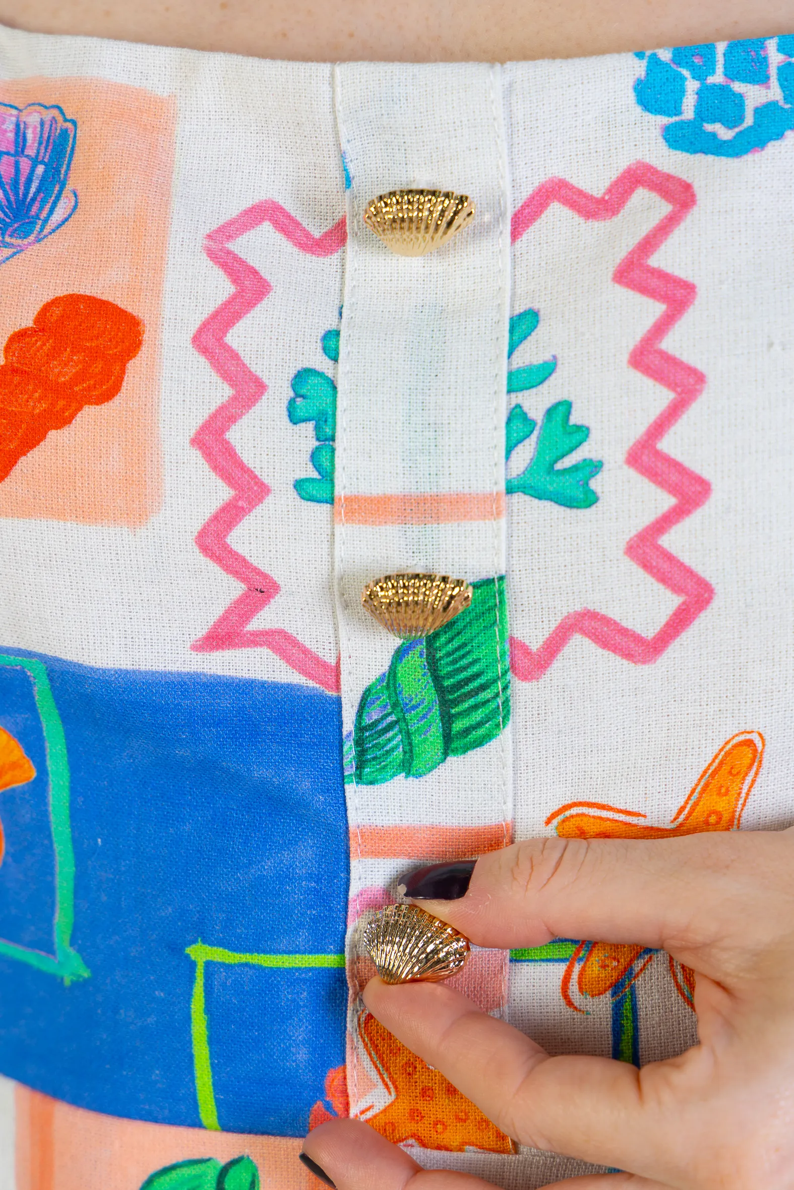 Vestido Longo Amarração Cotton Mix Ísis Valverde Estampado Azul - Image 10