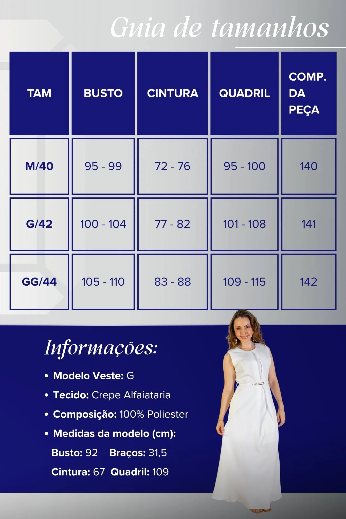 Vestido Longo Alfaiataria Detalhe Cinto Patrícia Poeta Branco - Image 3