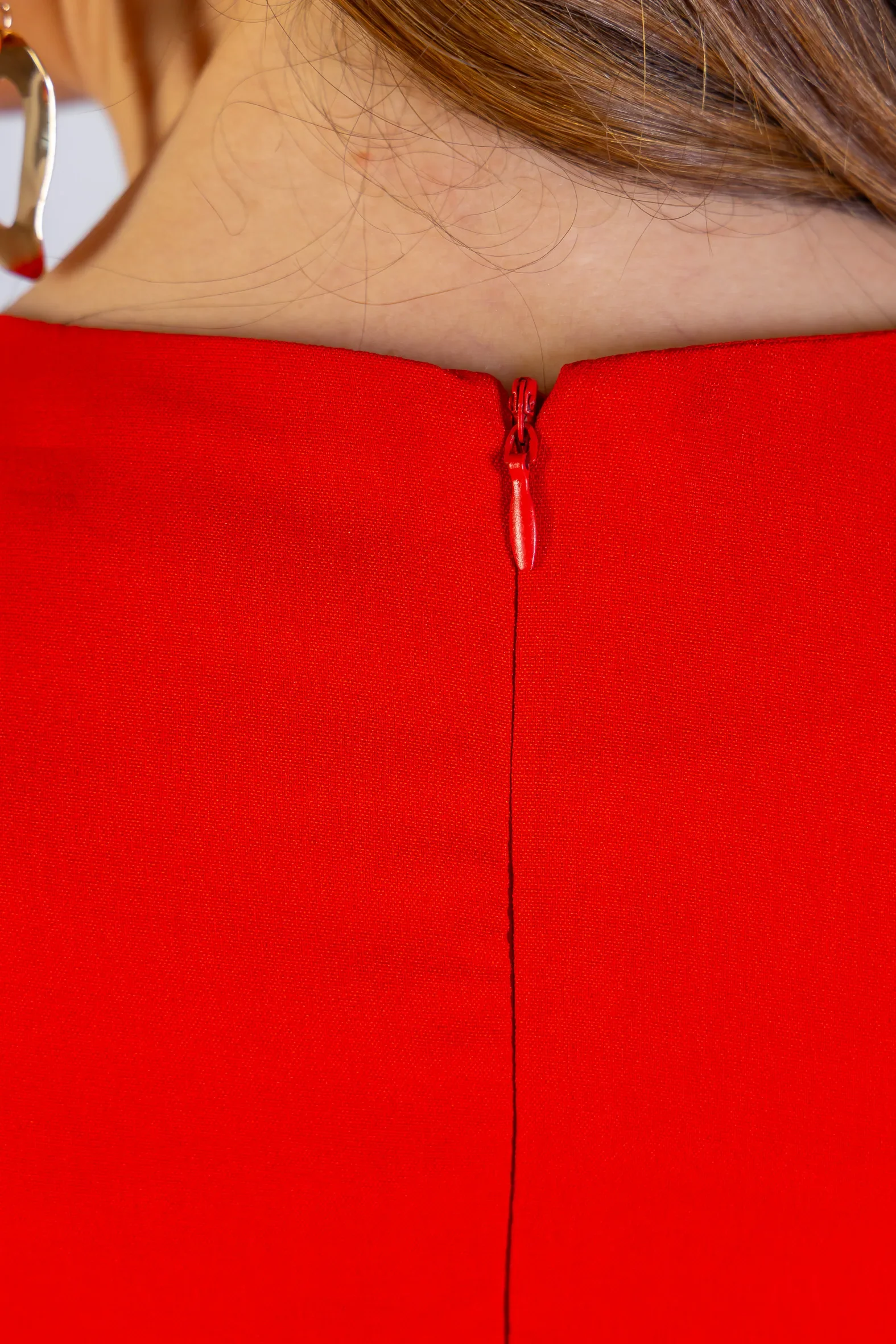 Vestido Longo Alfaiataria Detalhe Cinto Patrícia Poeta Vermelho - Image 11