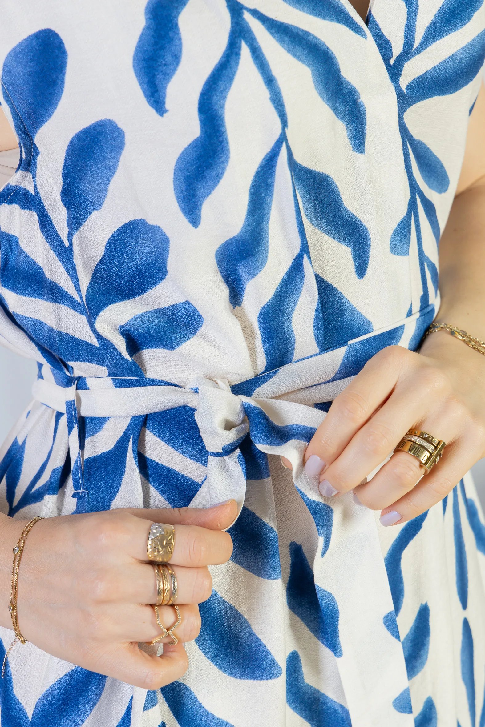 Vestido Midi Regata Visco Rústico Luana Estampado Azul - Image 12