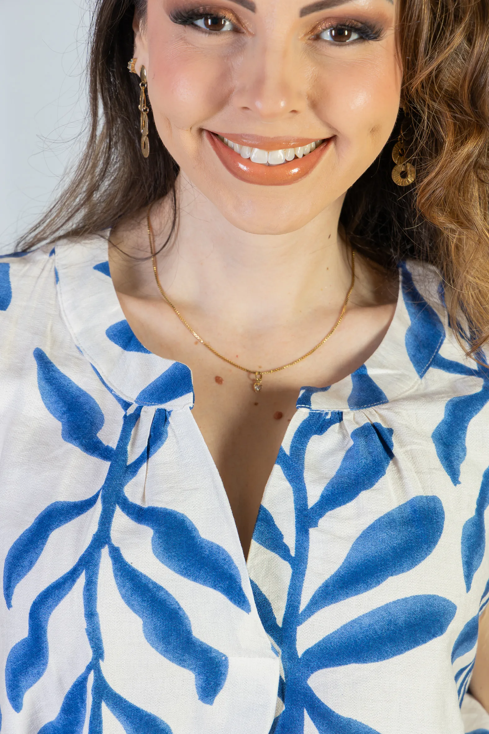 Vestido Midi Regata Visco Rústico Luana Estampado Azul - Image 9