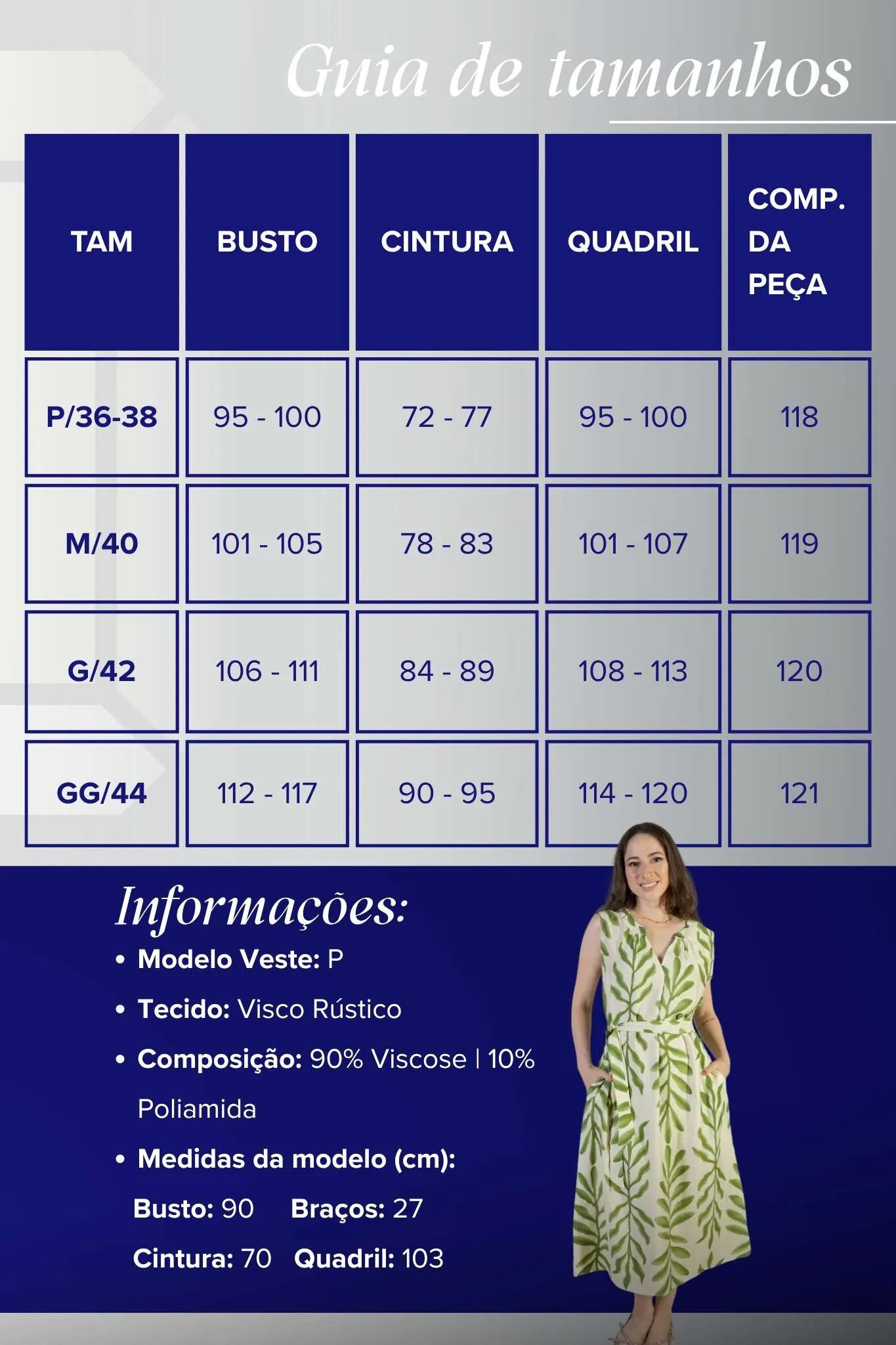 Vestido Midi Regata Visco Rústico Luana Estampado Verde - Image 3